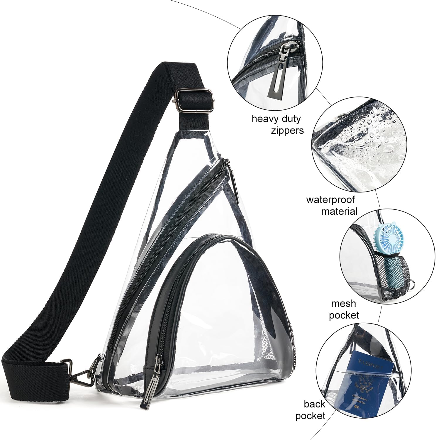 Thumbnail 5 de LATMAP 7L Clear Waist Bag (Belt Bag/Crossbody) for Travel, Stadium Events & Daily Use