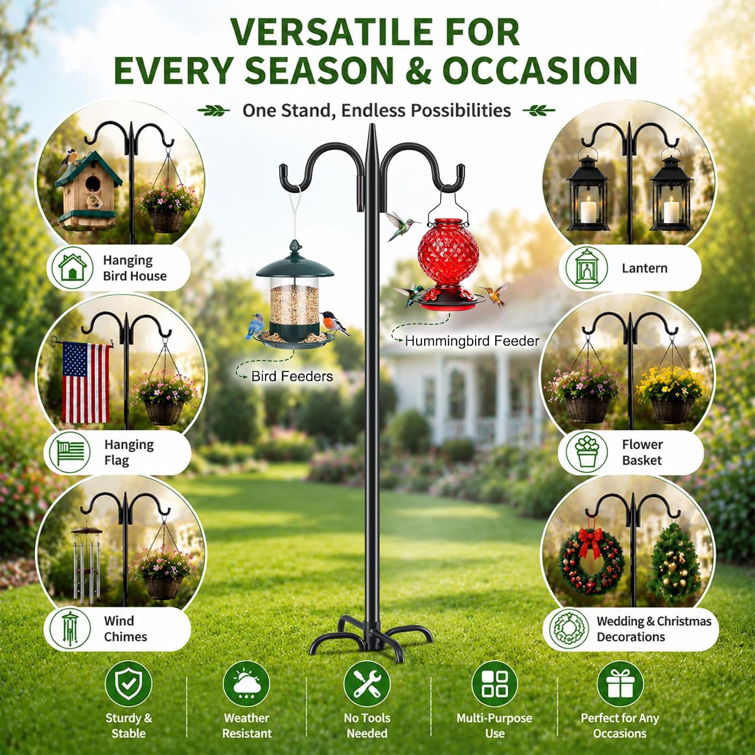 Detalle 2 de Gtongoko Bird Feeder Pole, 77-Inch