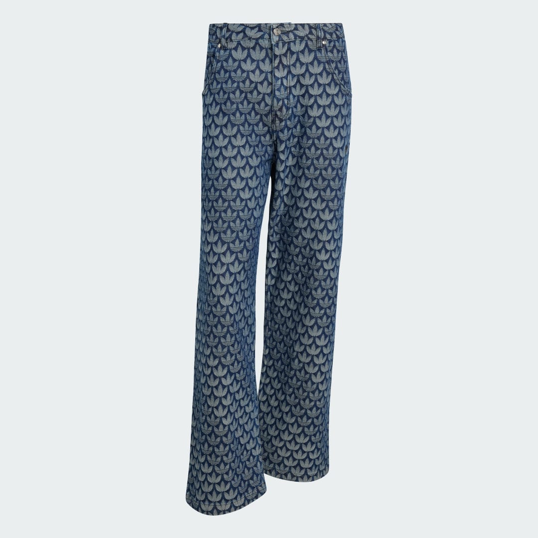 Detalle de Pantalón holgado vaquero Monogram de Adidas – color azul