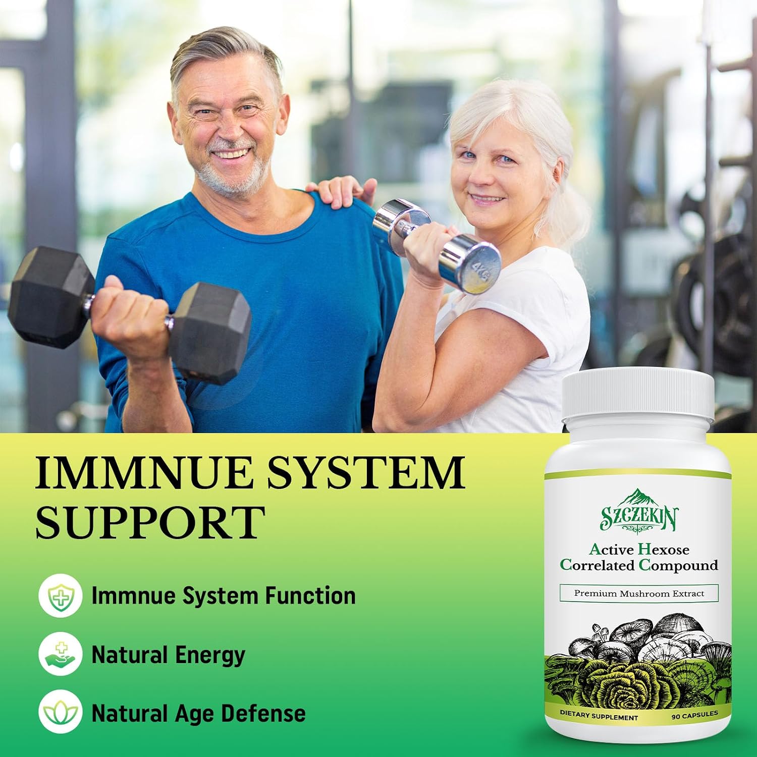 Detalle 1 de SZCZEKIN AHCC Mushroom Supplement 1500 mg