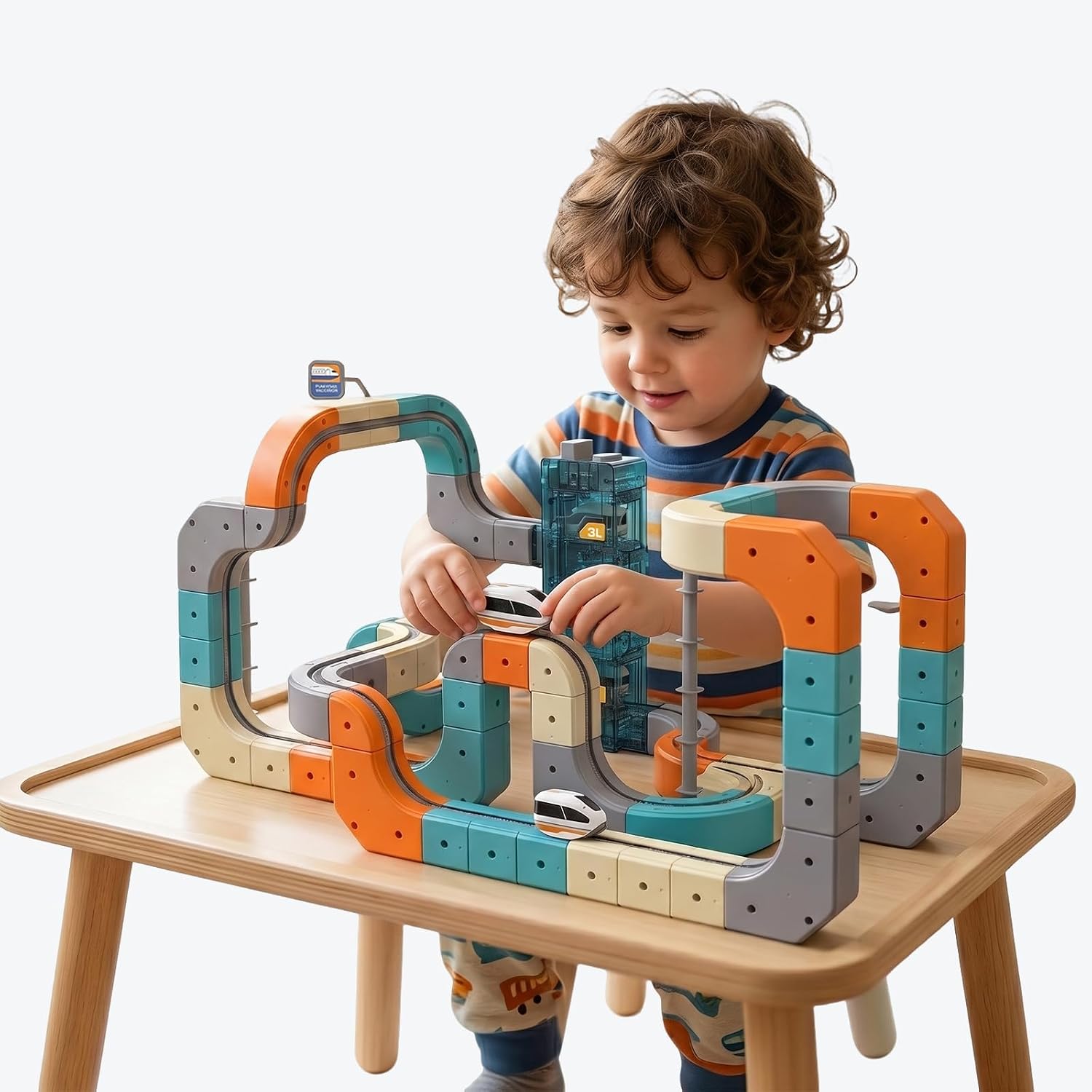 Detalle de Modular Cube Train Track Set, ABS