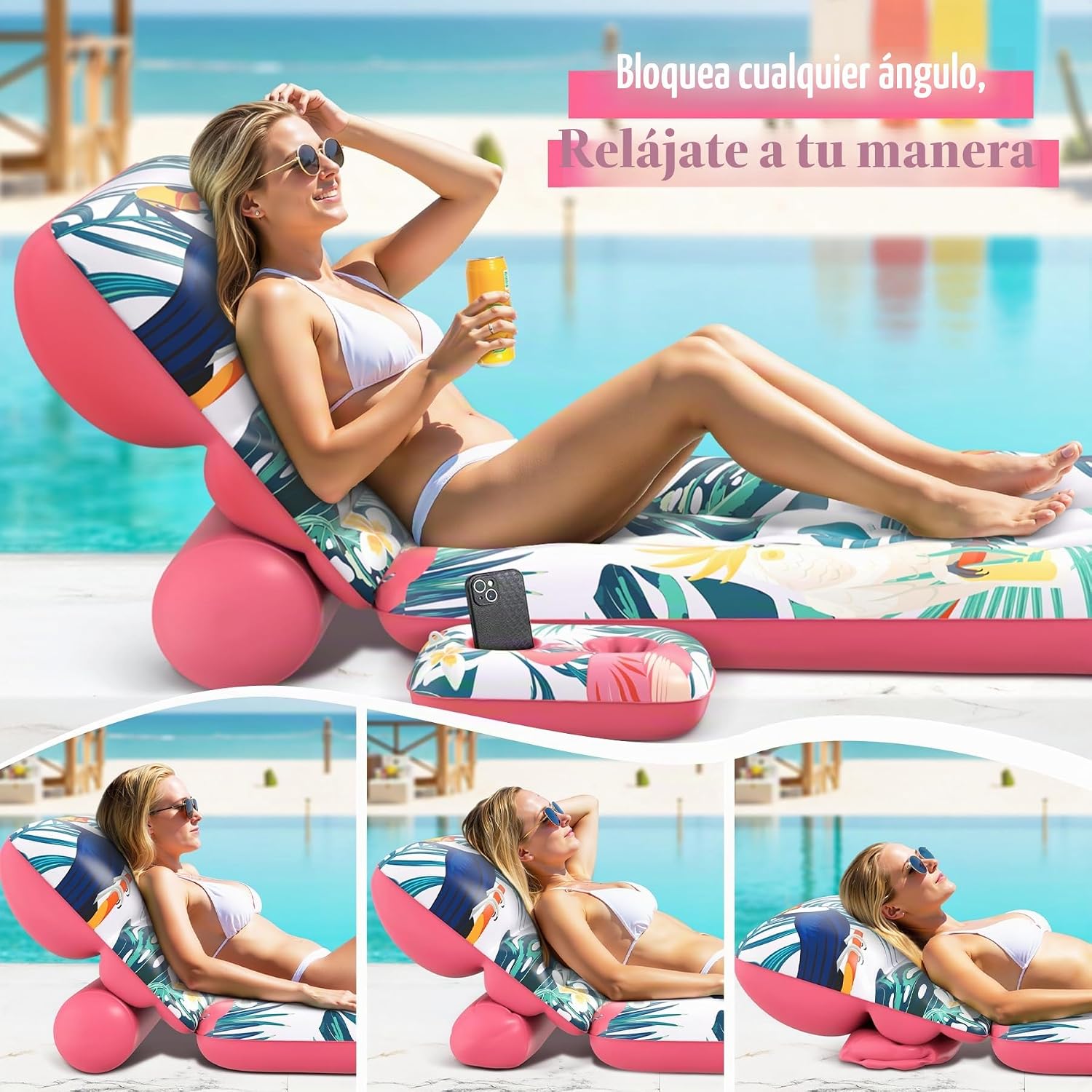 Thumbnail 2 de LUVTOY Colchoneta Piscina con Respaldo Ajustable: descanso, refresco y diversión para adultos