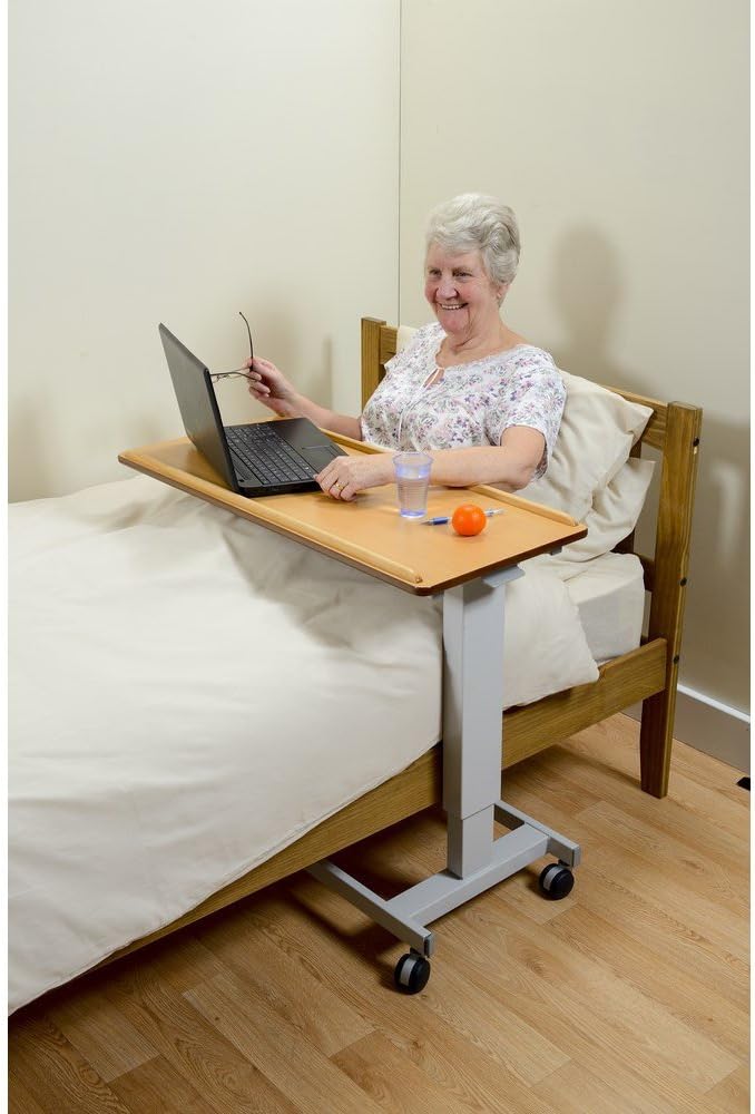 Detalle de NRS Healthcare N43553 EasyLift Overbed/Over Chair Table, Extra Low