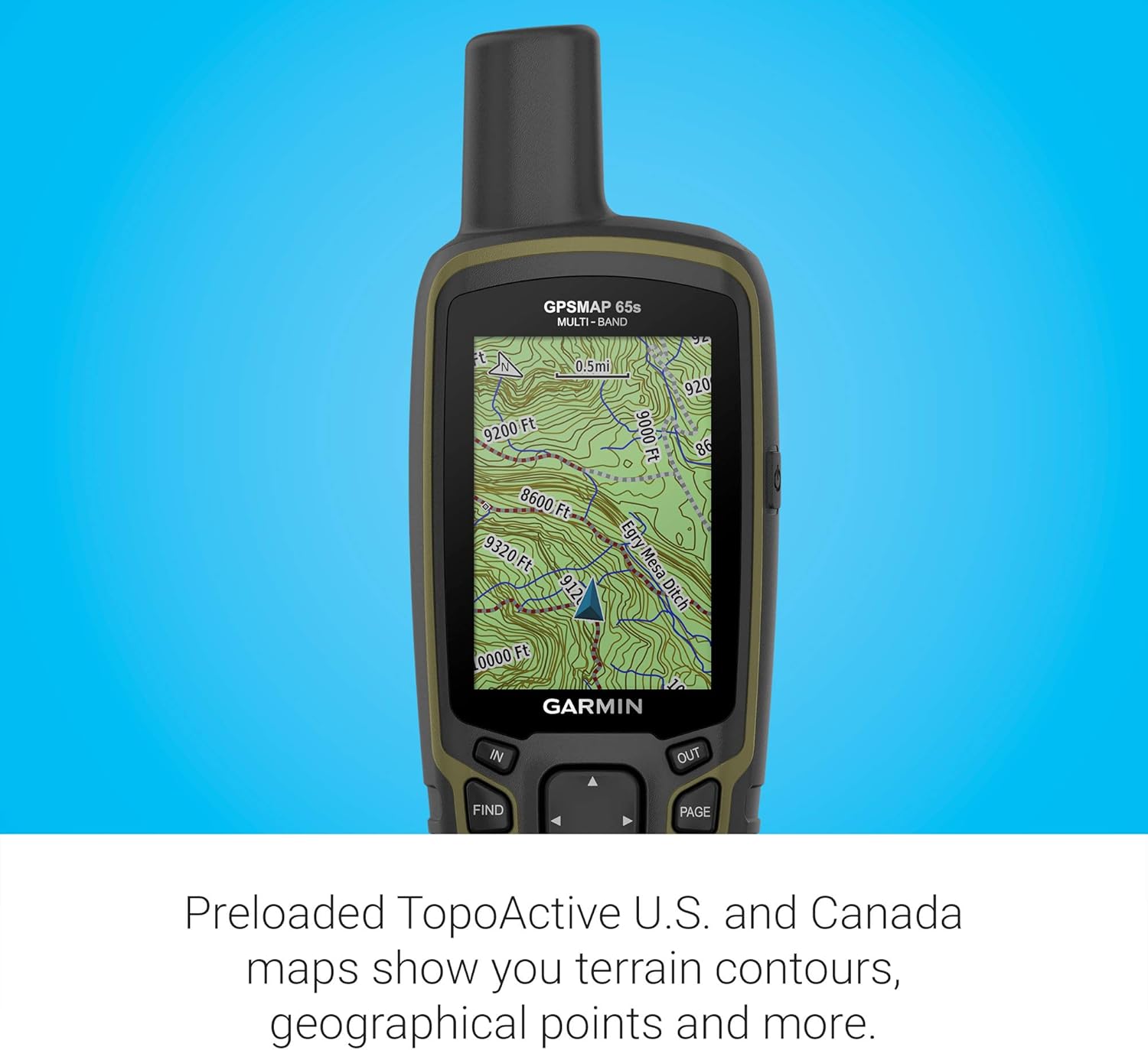 Thumbnail 4 de Garmin GPSMAP 65s handheld GPS with 2.6-inch color display, altimeter & compass