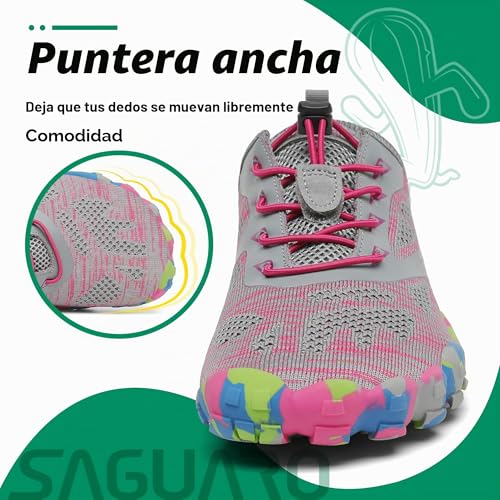 Thumbnail 3 de SAGUARO Zapatillas Barefoot Minimalistas para Hombre/Mujer Rosa 38 EU