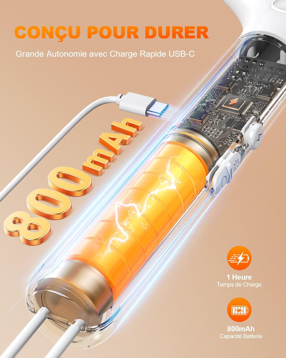 Detalle de Mohard Raquette Électrique Insectes – Tapette à Mouche 4000V Rechargeable USB-C