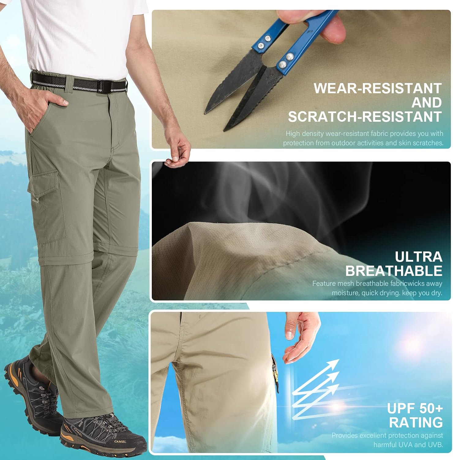 Thumbnail 5 de mosingle Walking Hiking Trousers Mens 2‑in‑1