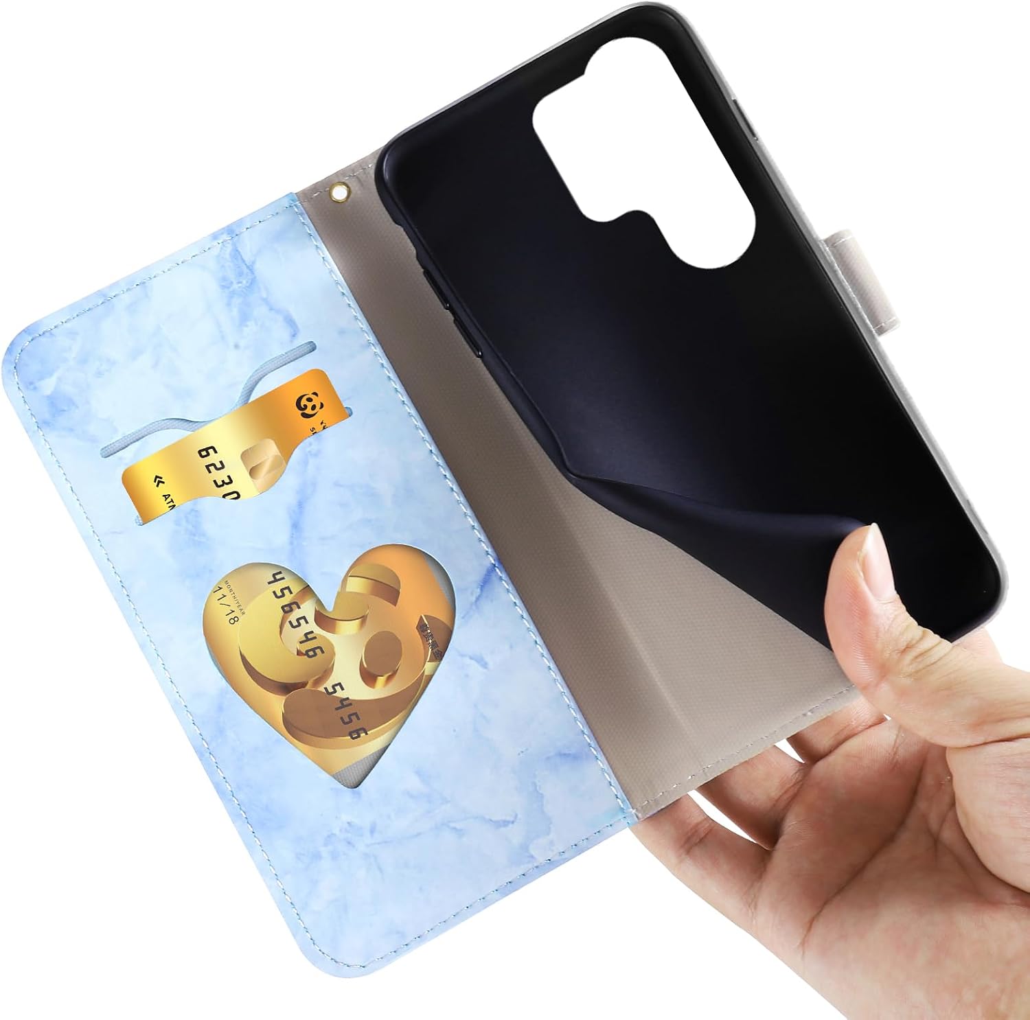 Detalle 2 de CASAFUNY Flip-Case für Samsung Galaxy S26 Ultra 5G – grün, PU-Leder Brieftasche Hülle mit Kartenfach und Ständer