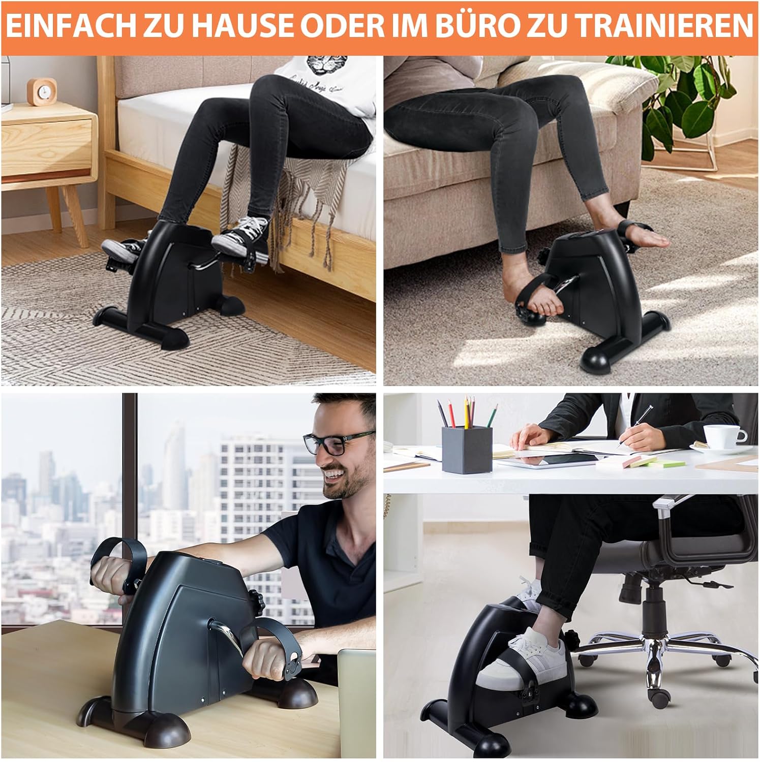 Detalle de AGM Mini Fitnessbike für zuhause: Arm- und Beintrainer als Mini-Heimtrainer