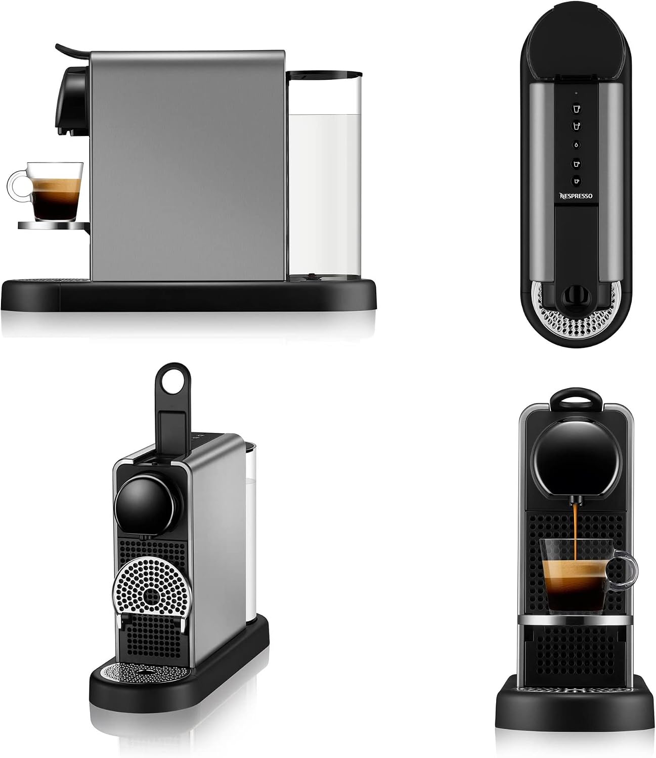 Detalle de Nespresso シティズ プラチナム C140-TI-W カプセル式コーヒーメーカー チタン C、4種類の抽出量