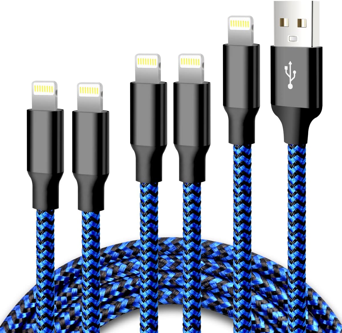 Detalle de cugunu iPhone Charger 5-Pack Nylon Lightning Cables