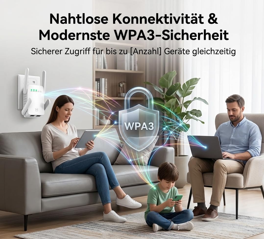 Thumbnail 6 de WLAN Verstärker 1200 Mbit/s Dualband mit LAN-Anschluss – Repeater für stabile Abdeckung und Gaming