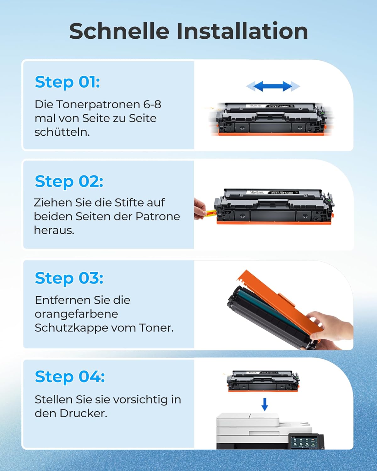 Thumbnail 5 de Valuetoner 203X/203A Toner-Set kompatibel für HP Color LaserJet (4er-Pack: Schwarz, Cyan, Gelb, Magenta)