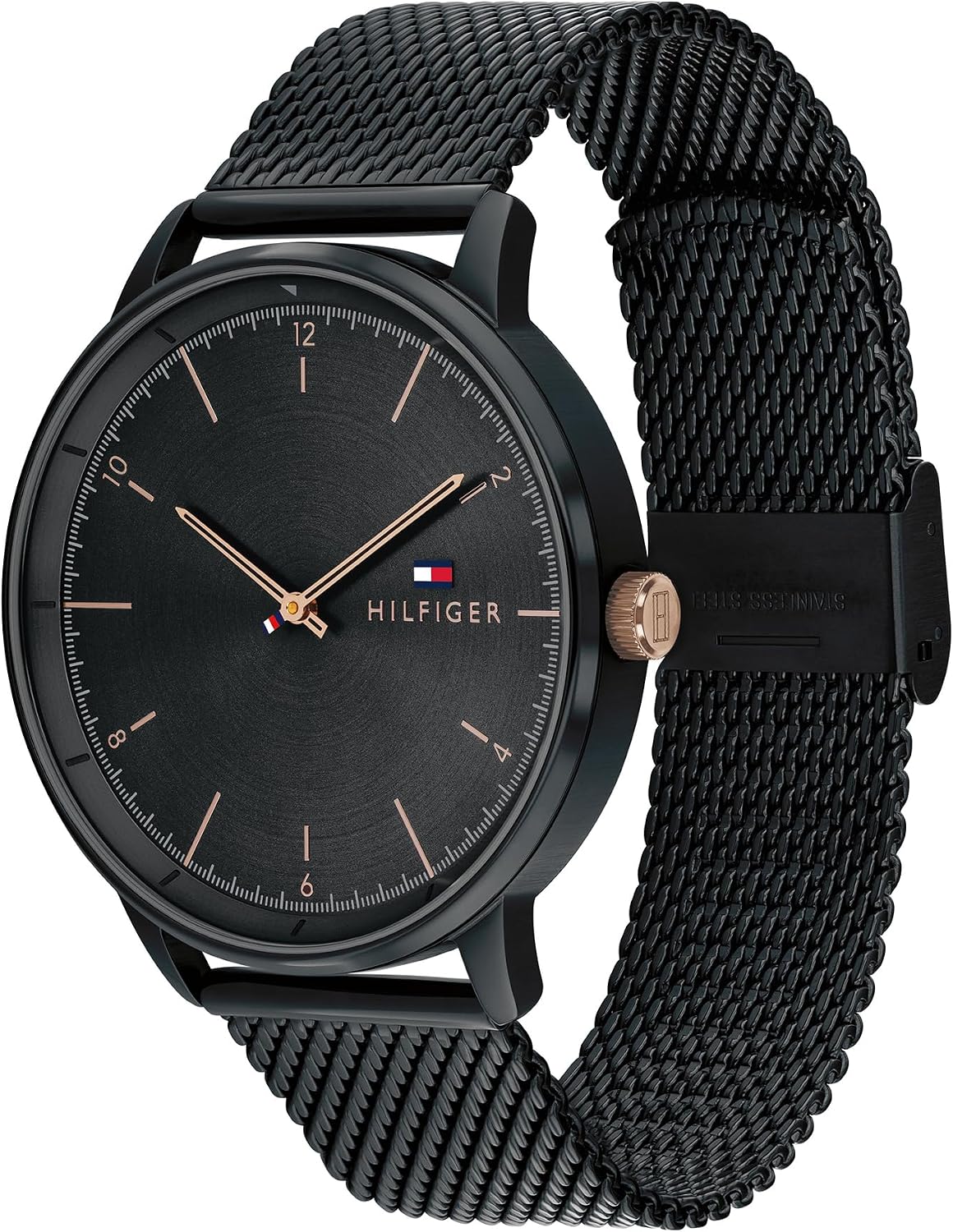 Thumbnail 1 de Tommy Hilfiger Analog Quarzuhr 1791845 für Herren mit schwarzem Edelstahl-Mesh-Armband