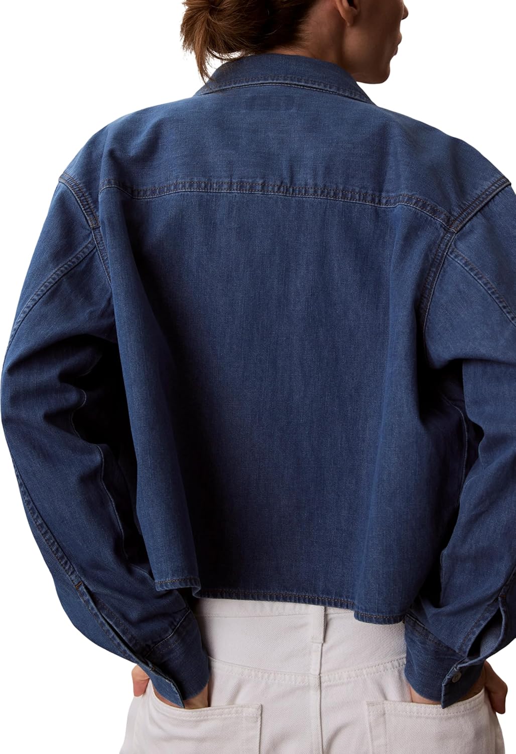 Detalle 2 de Calvin Klein New Dad Shirt Annapolis Sky LV047F790G – Chemise authentique Calvin Klein