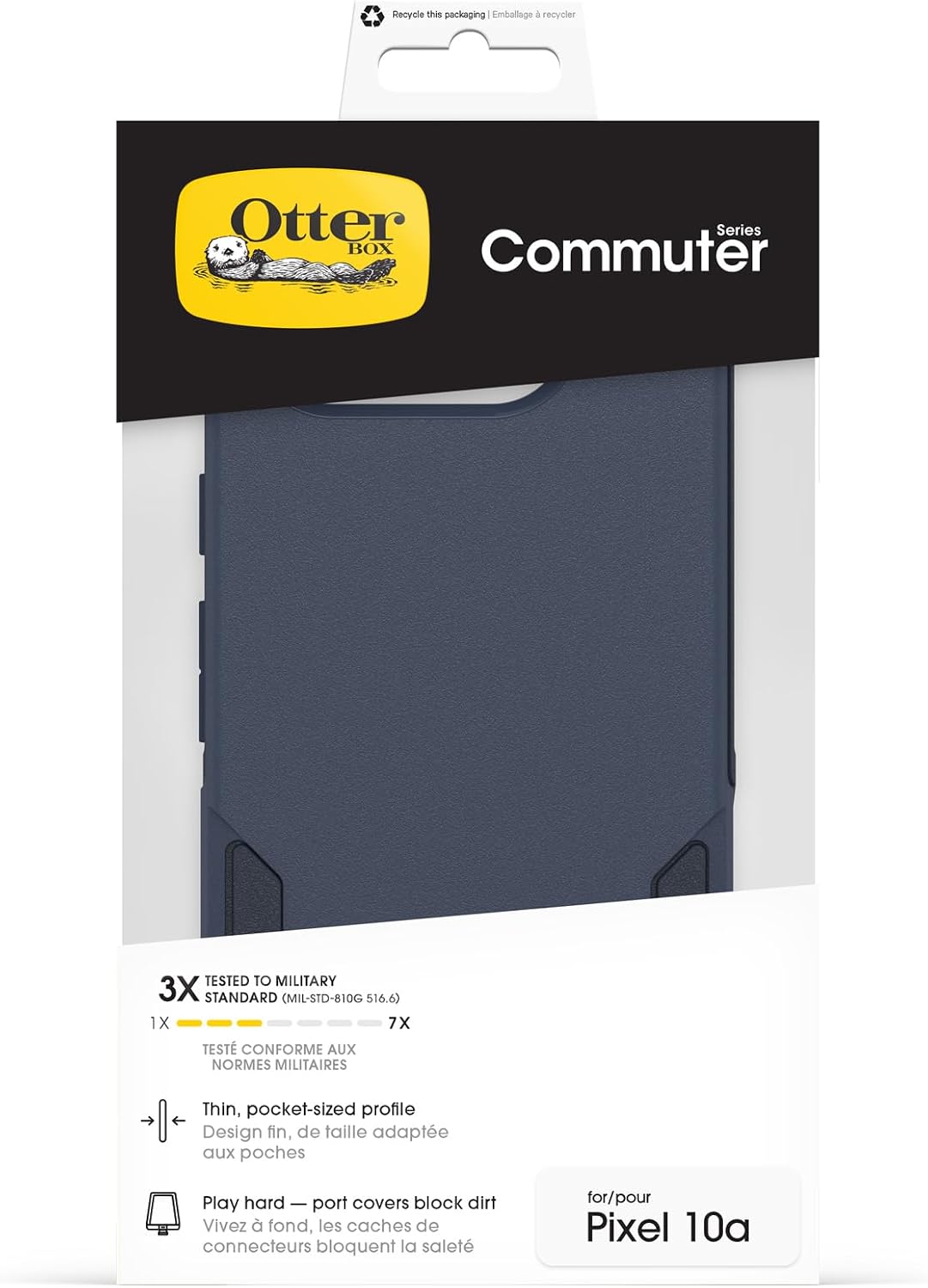 Detalle 2 de OtterBox Commuter Case for Google Pixel 10a (Blue) – shockproof, drop-tested protection