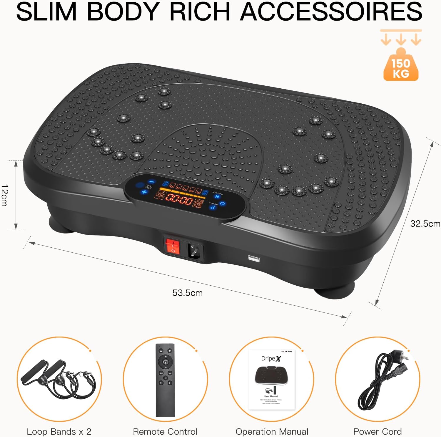 Detalle de Dripex Vibration Plate Exercise Machine 150kg