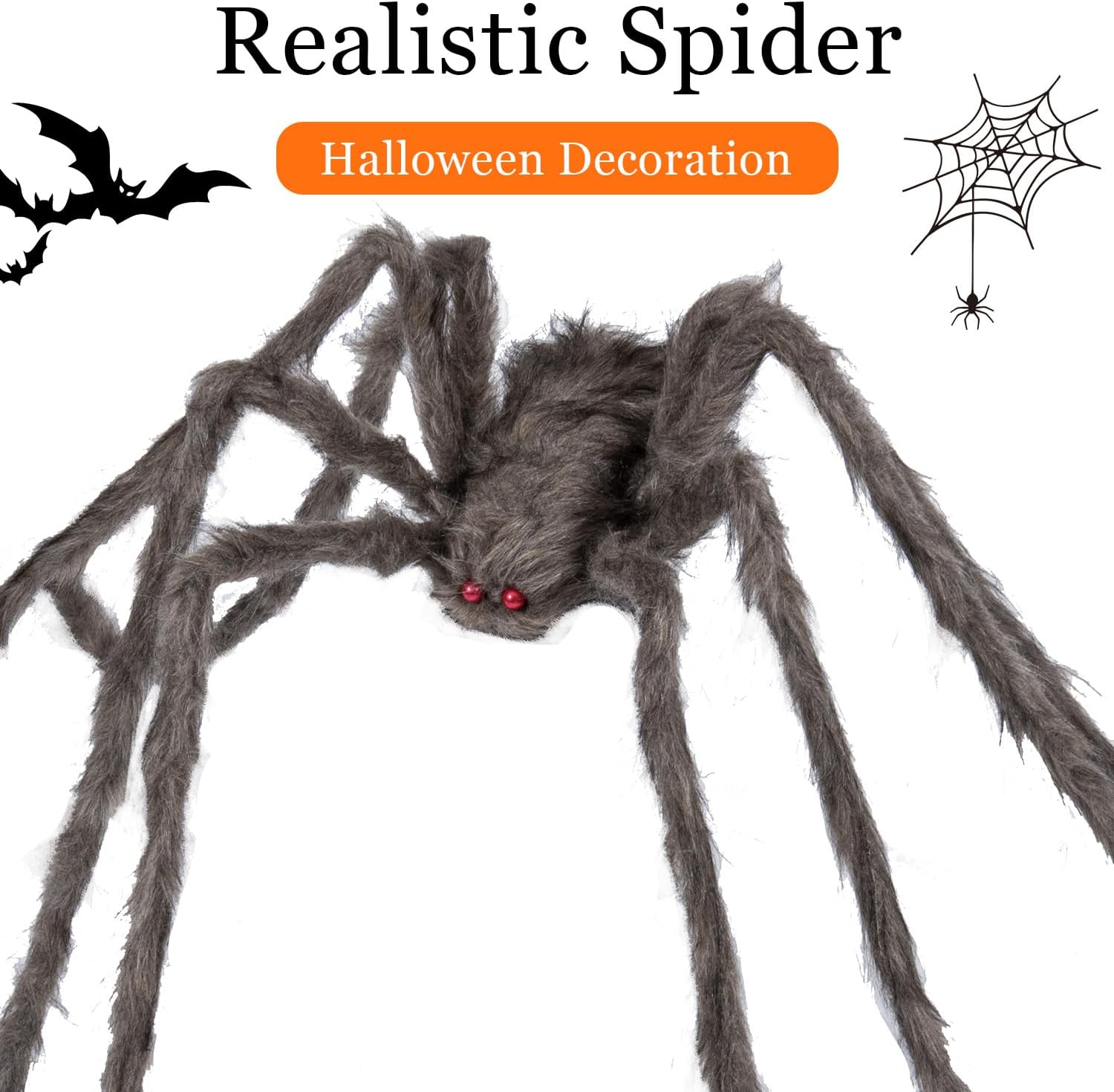 Thumbnail 6 de wymulot 5-264 Giant Brown Halloween Spider Set, 3-Pack, Poseable Legs