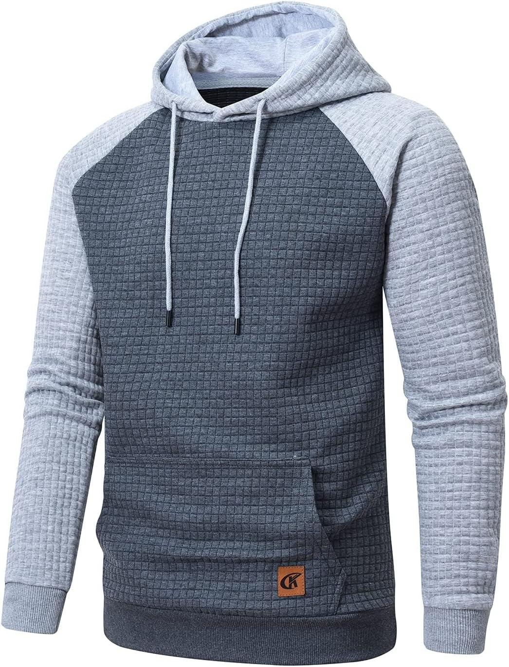 Detalle 2 de YuKaiChen Herren-Kapuzenpullover mit Jacquard-Muster und Kordelzug