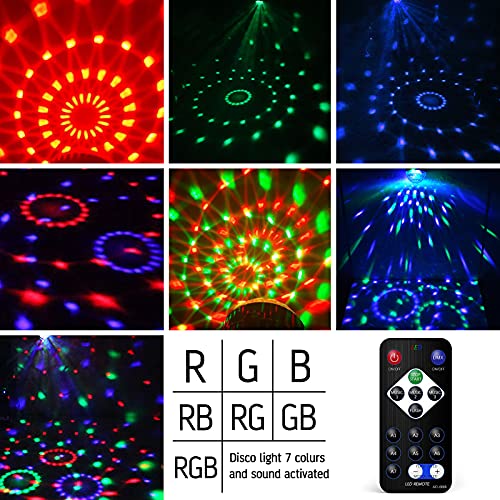 Detalle de Gvoo lampe de scène rotative 360° à LED, 5 W et 7 couleurs RGB