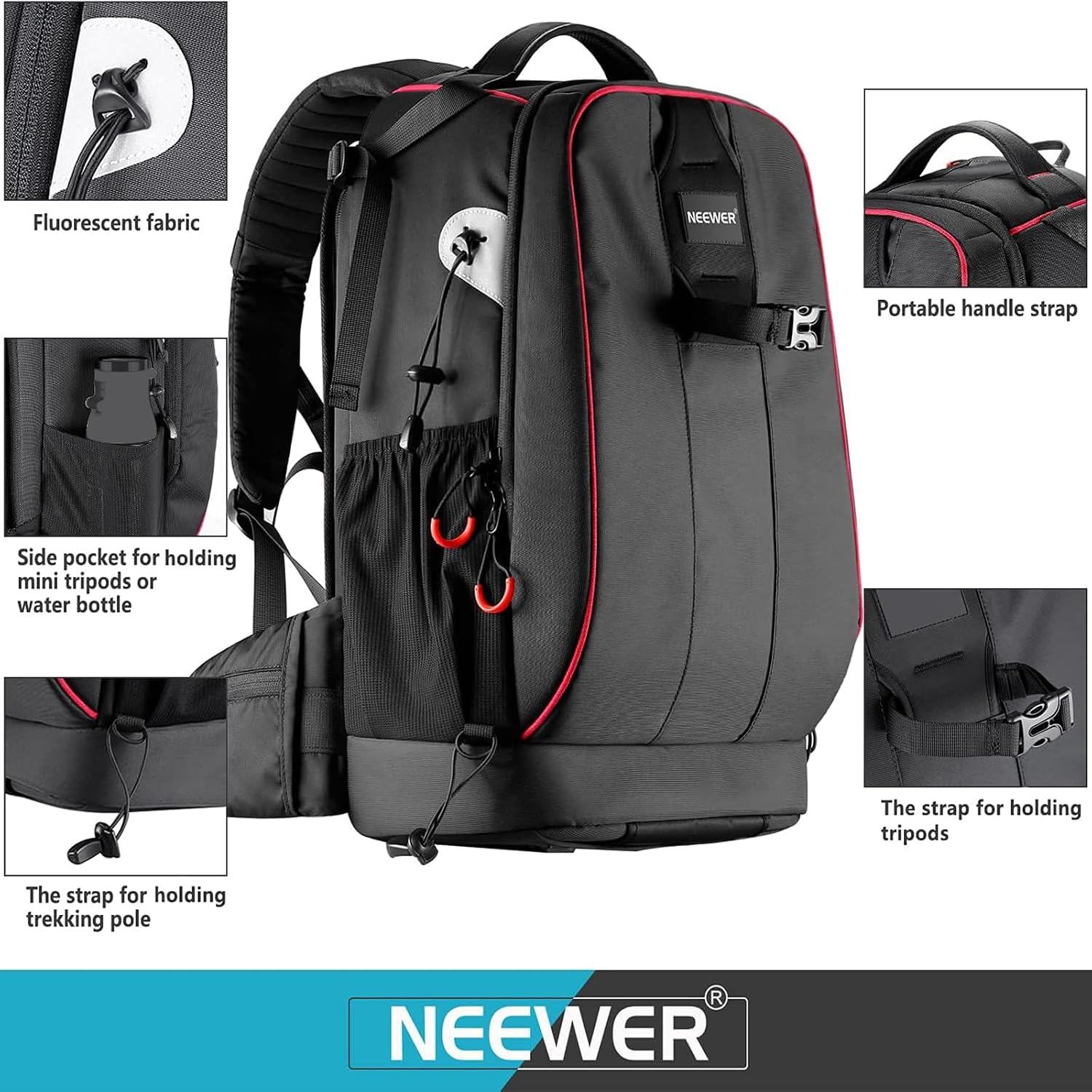 Thumbnail 4 de NEEWER Étui rembourré pour appareil photo avec serrure à combinaison – sac imperméable anti-chocs pour DSLR, accessoires et DJI Phantom