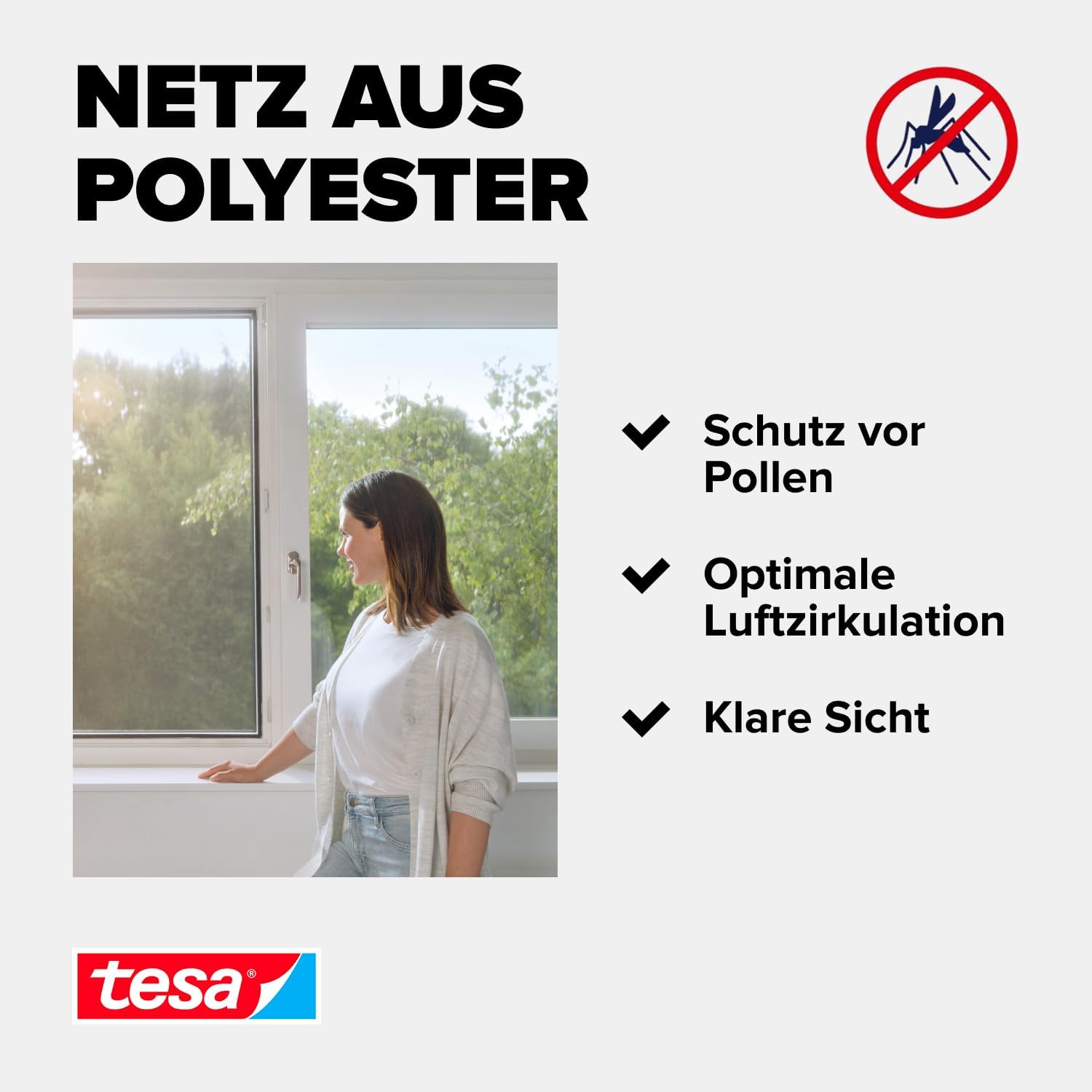 Thumbnail 5 de tesa INSECT STOP 2-in-1 Pollen- und Fliegengitter Premium (zuschneidbar) – Anthrazit, 120 x 240 cm