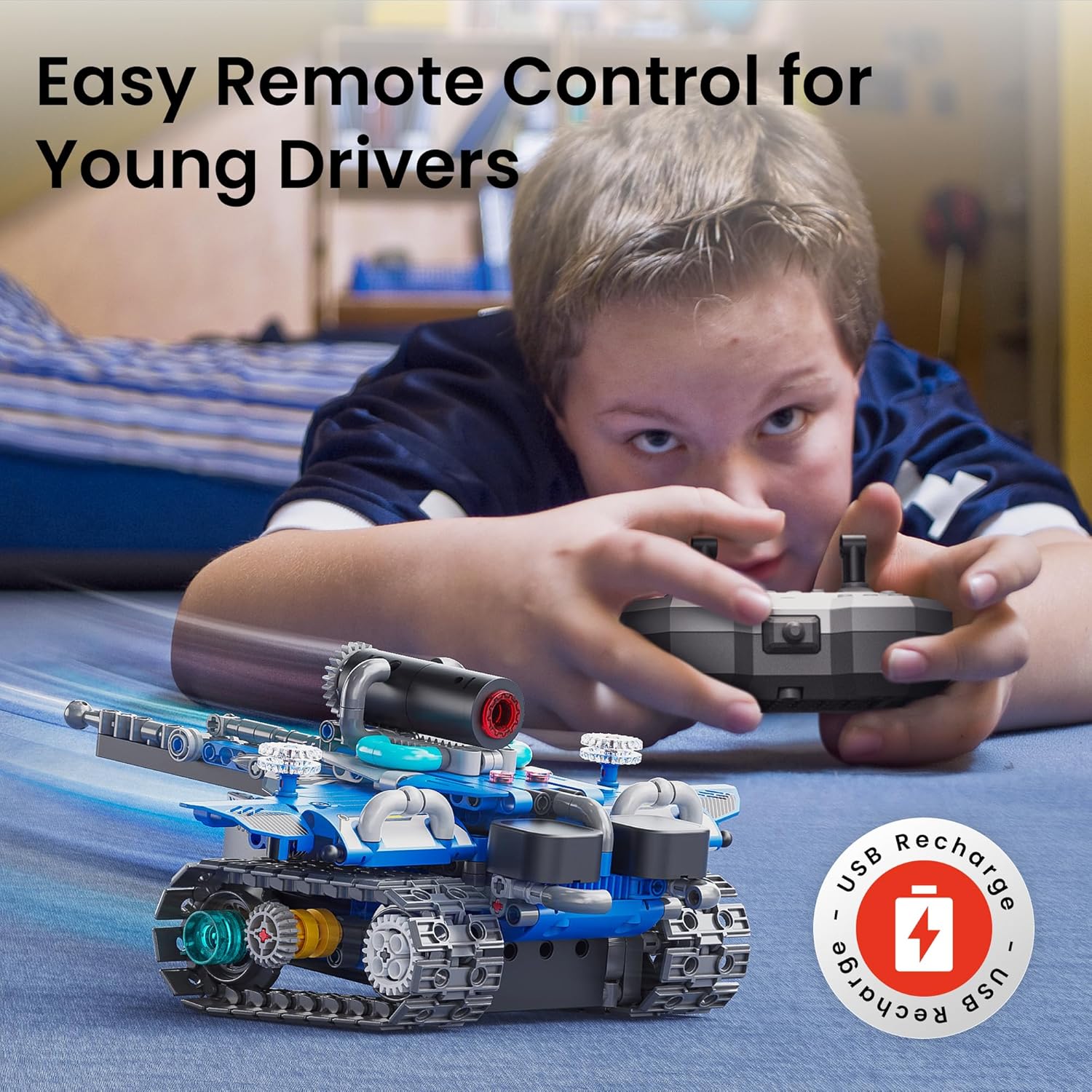 Detalle de Sillbird 5-in-1 STEM Robot Building Kit with Remote Control and Bluetooth Coding for Ages 8-14 (596 Pieces)