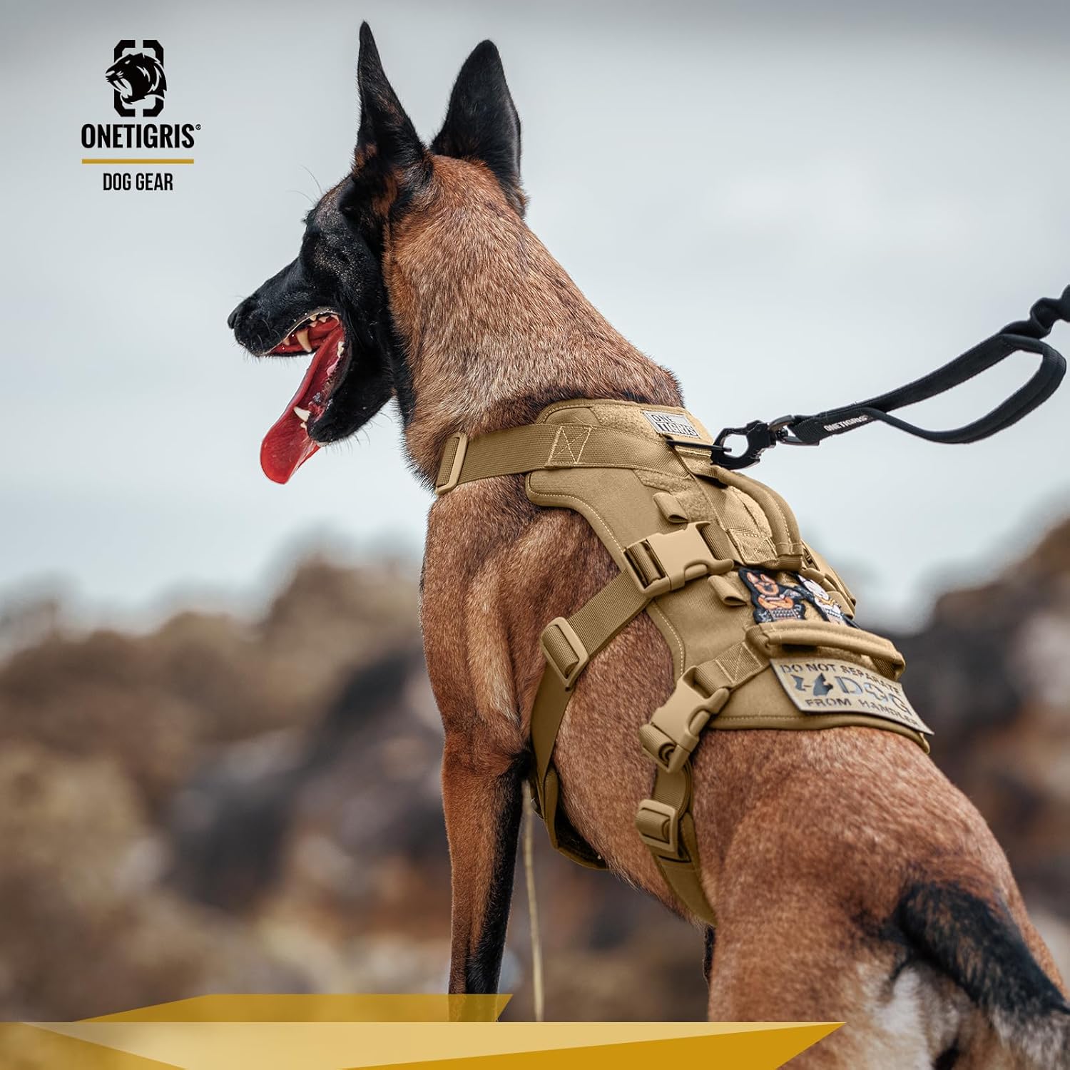 Thumbnail 6 de OneTigris Harnais pour chien T-Bone : harnais tactique 2 poignées, ajustable et résistant