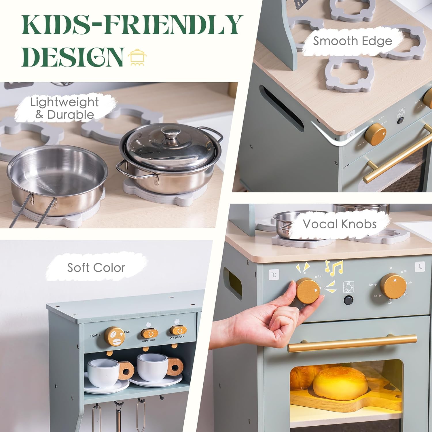 Thumbnail 5 de ROBOTIME Play Kitchen Wooden Pretend Set for Kids 🎎
