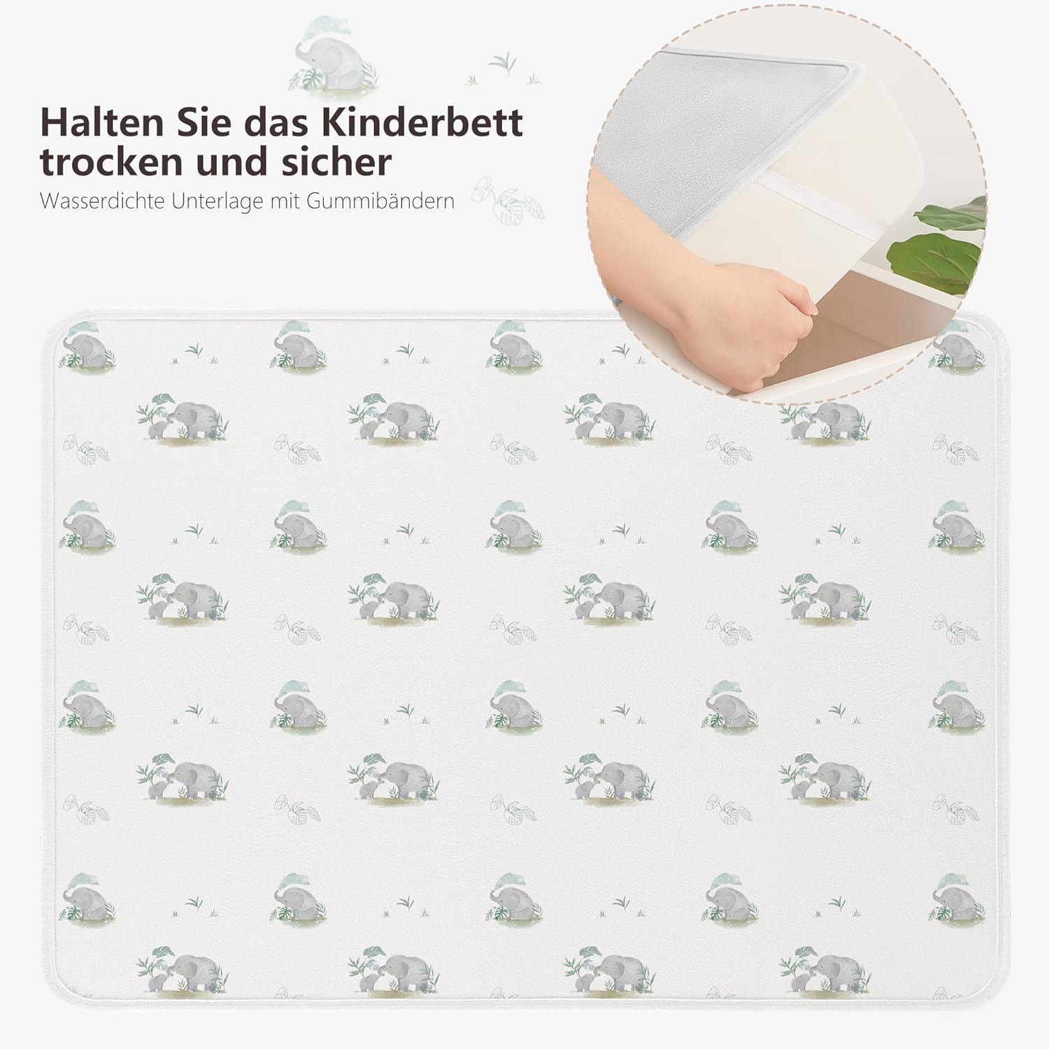 Thumbnail 6 de Susurration 2er Pack Bettunterlage Wasserdicht 75x90 cm – Matratzenschutz für Baby und Kind (Elefant)