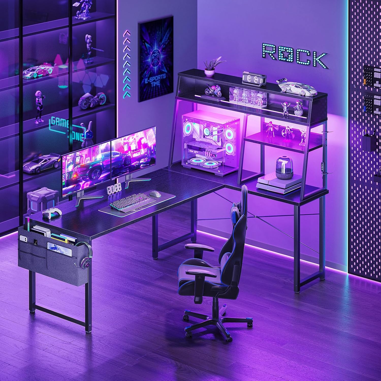 Detalle 2 de Coleshome Escritorio Gaming en L 150x100 cm