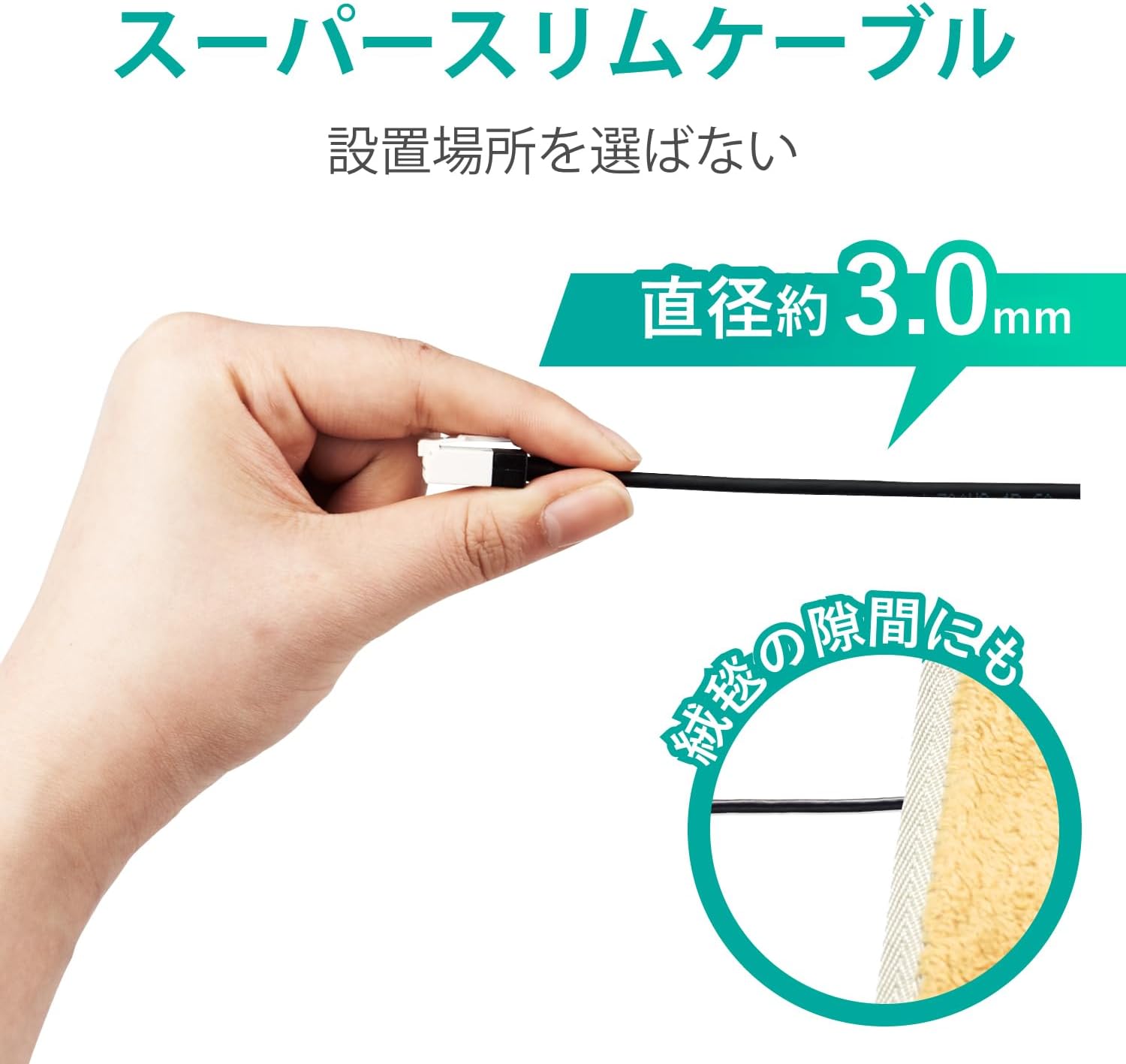 Detalle de エレコム ECLD-GPASSTB100 CAT6A LANケーブル 10m スリム・ツメ折れ防止 ブラック