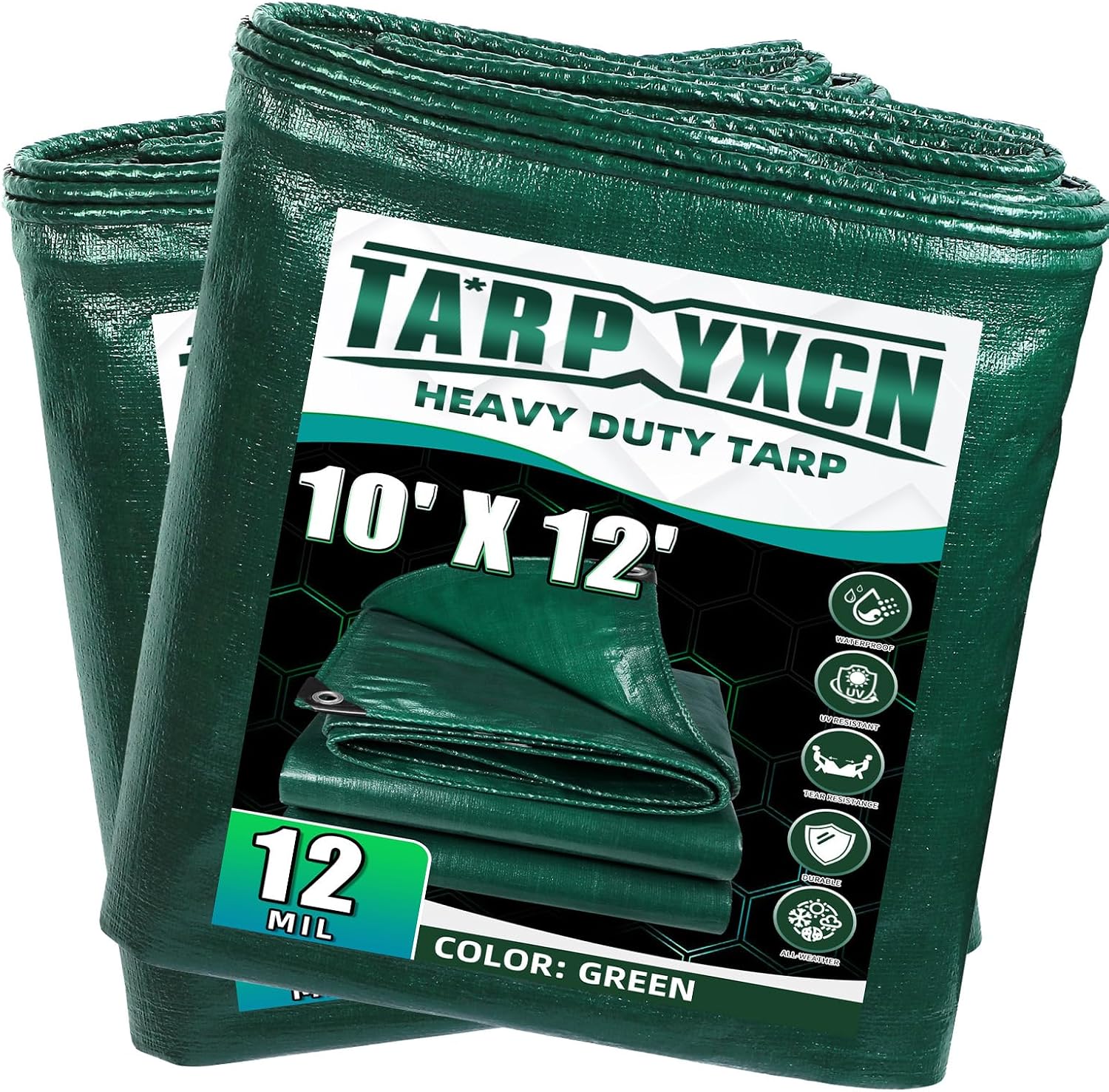 Thumbnail 6 de TA*RP YXCN Green Heavy Duty Tarp 20x30 Feet, 12 Mil Thick