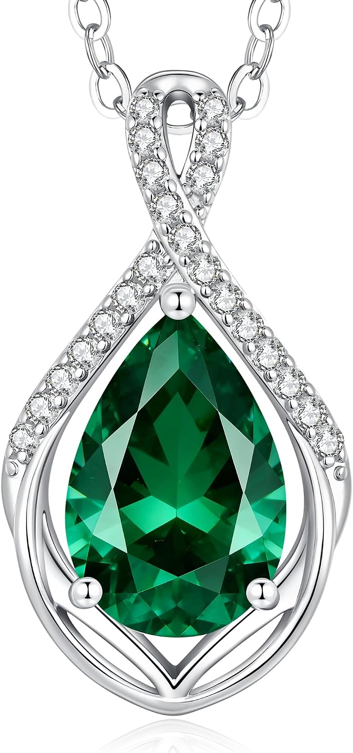 Detalle de CDE Collier Femme Cadeau Pendentif Larme en Zircone 5A – Élégance raffinée