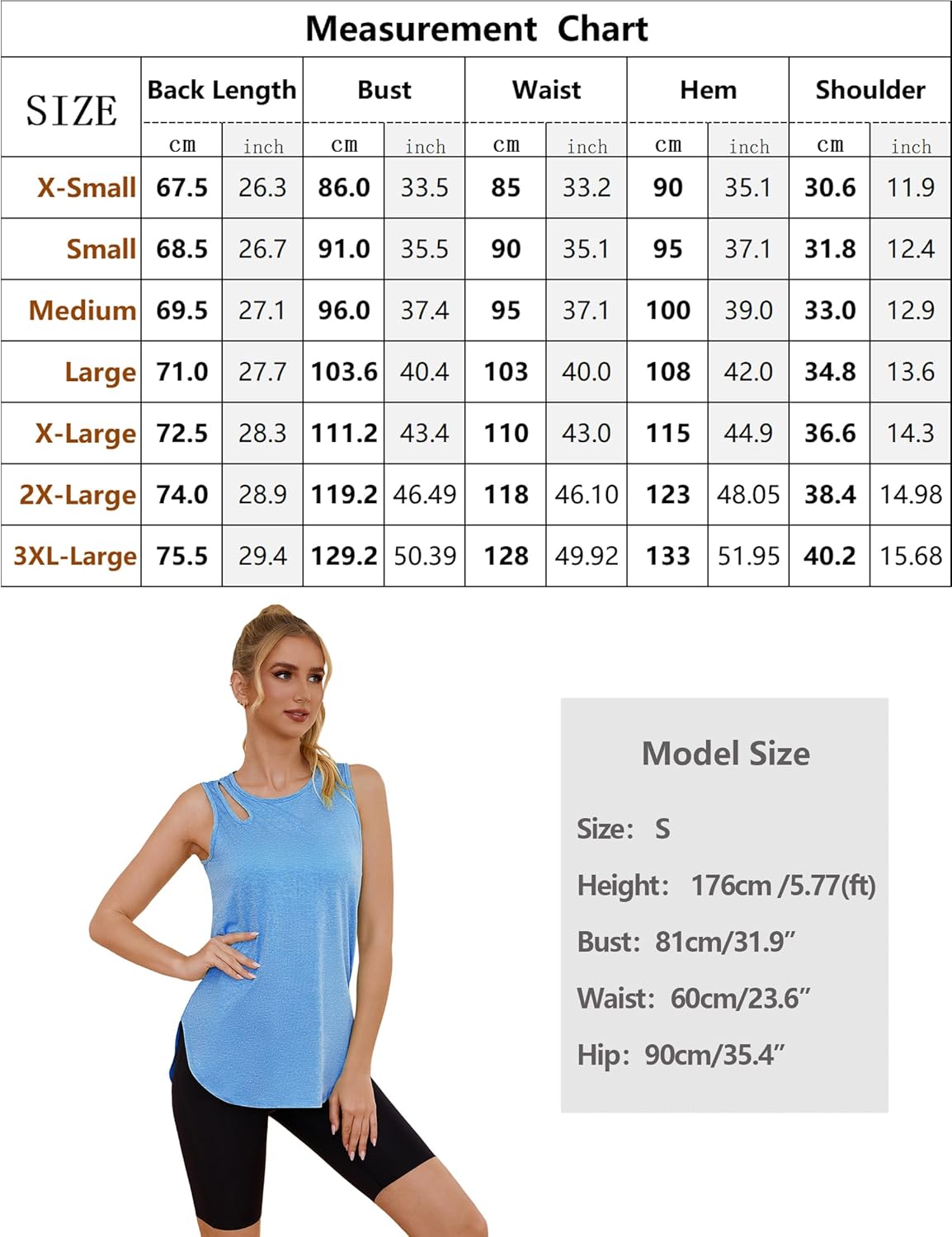 Thumbnail 5 de Gyabnw débardeur de sport femme col rond, épaules découpées et coupe croisée