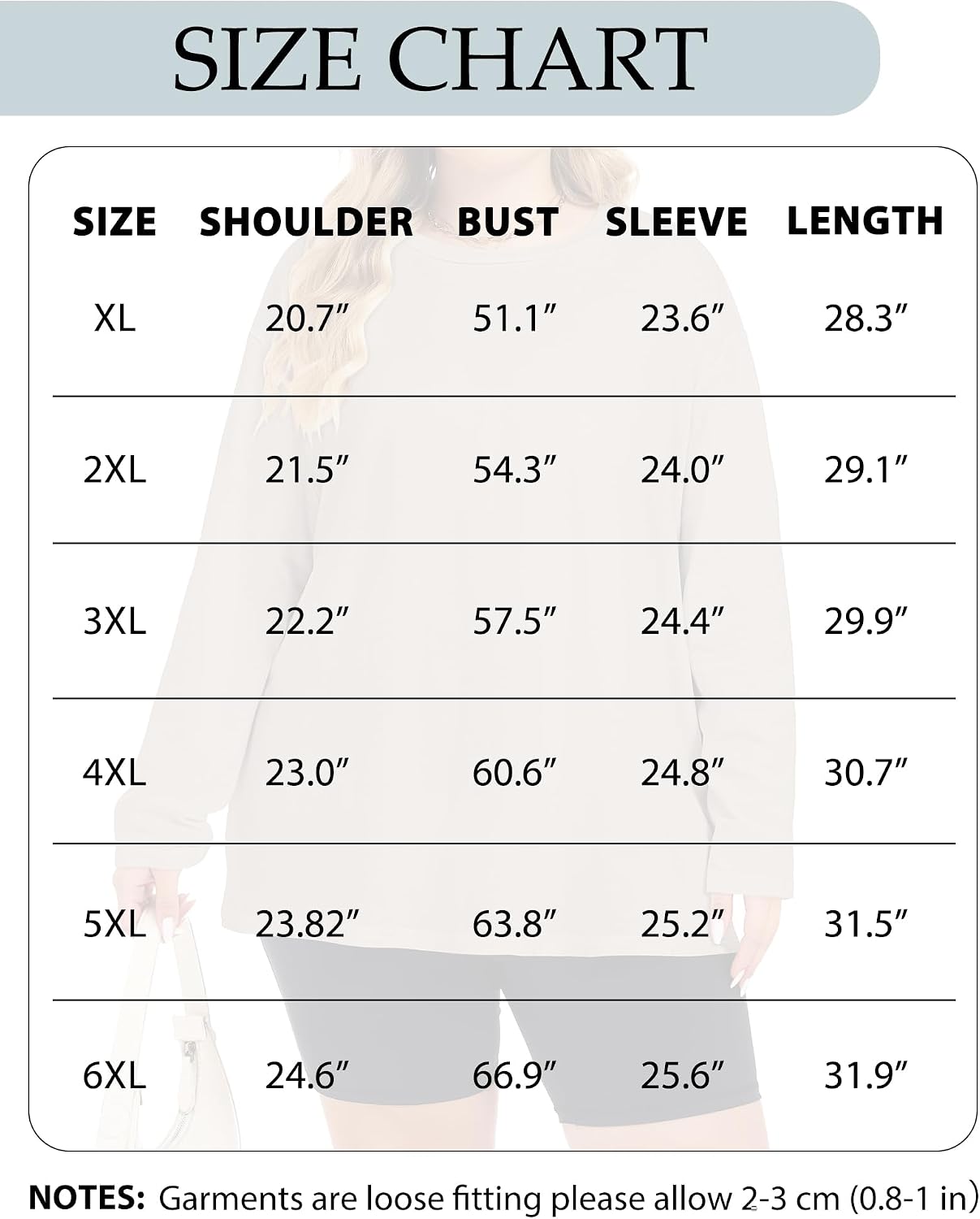 Thumbnail 6 de CHICALLURE Plus-Size Long-Sleeve Top with Crew Neck and Oversized Fit