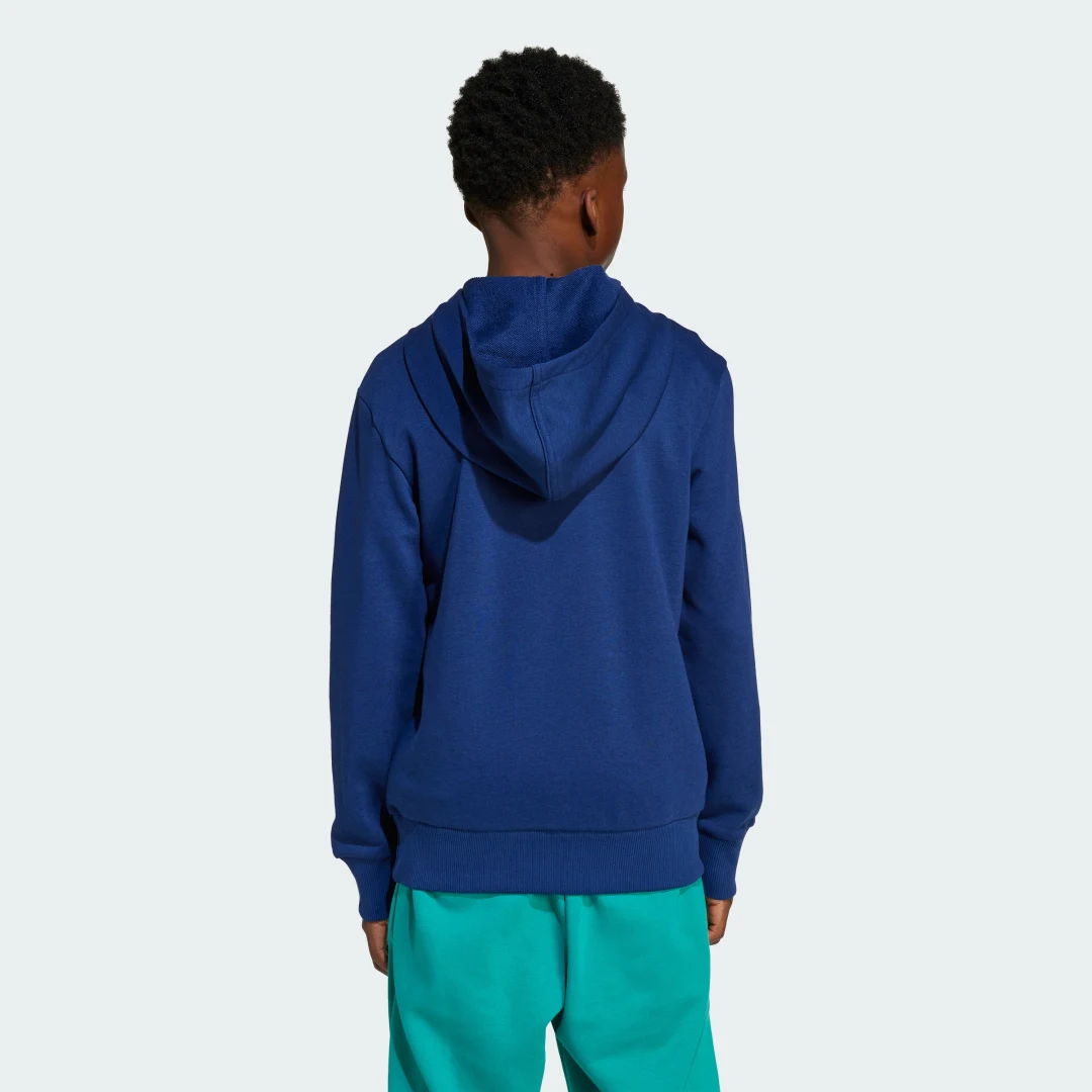Detalle 2 de Sudadera con capucha Essentials para niños de Adidas: azul