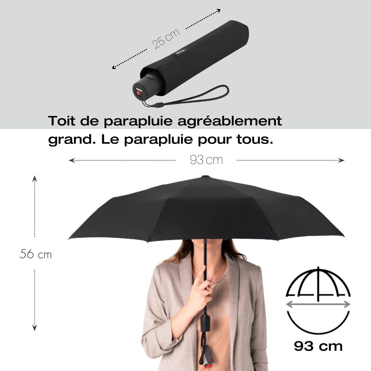 Thumbnail 3 de Knirps Parapluie C.250 Light Duomatic Dark Grey avec sac de rangement