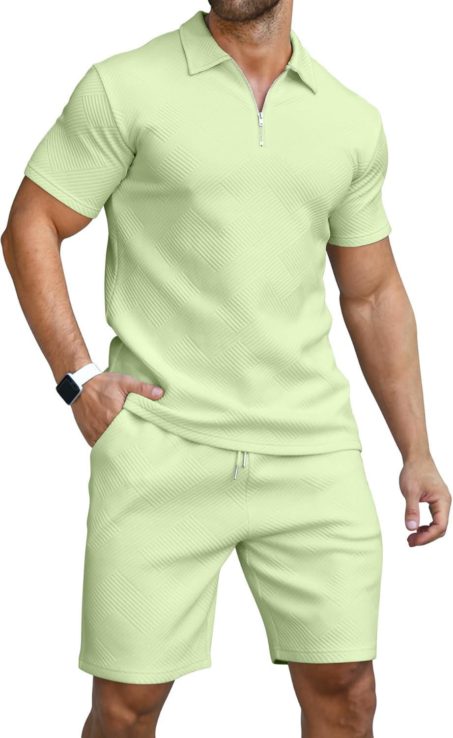 Thumbnail 5 de KUYIGO Herren Poloshirt & Shorts 2-Teiliges Set – Sommer Trainingsanzug