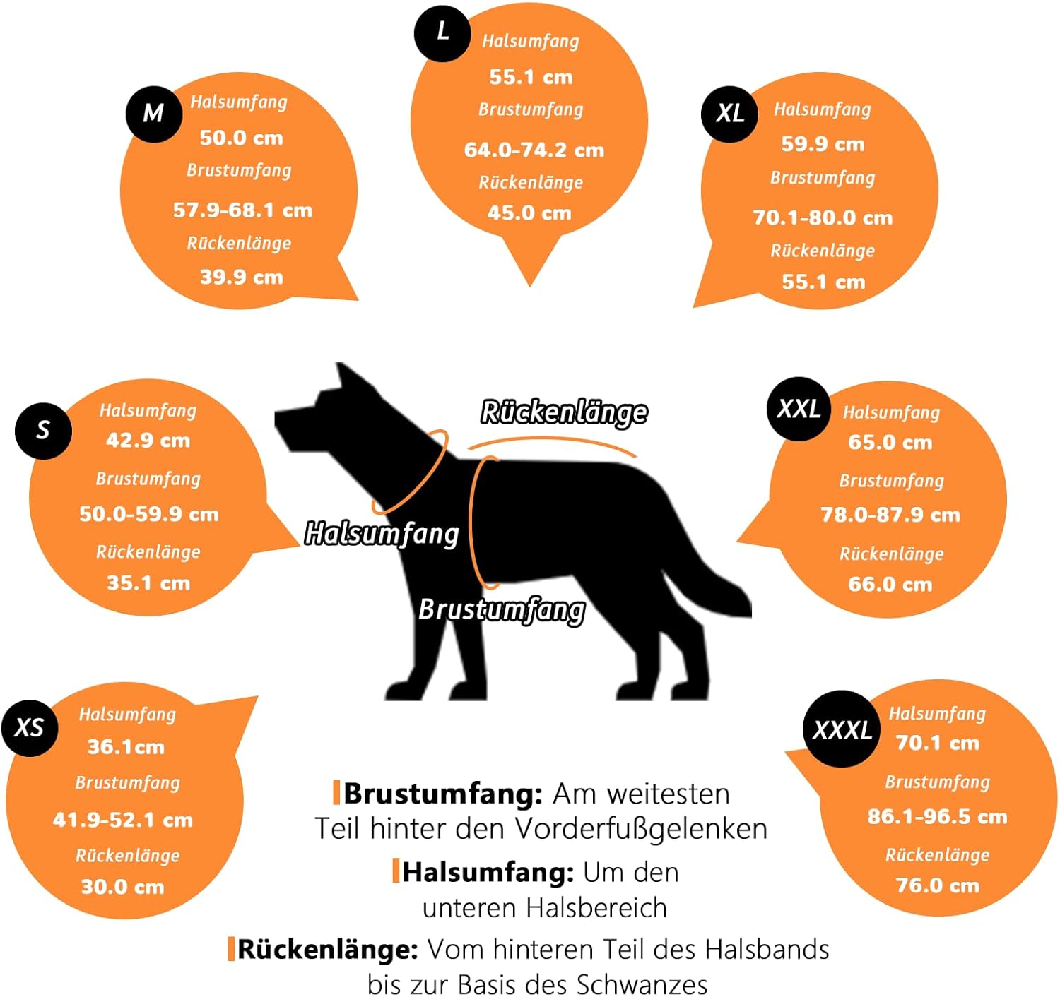Thumbnail 6 de BECROWM dog winter coat (orange, X-small) with fleece lining, water-resistant outer, reflective strip and leash hole