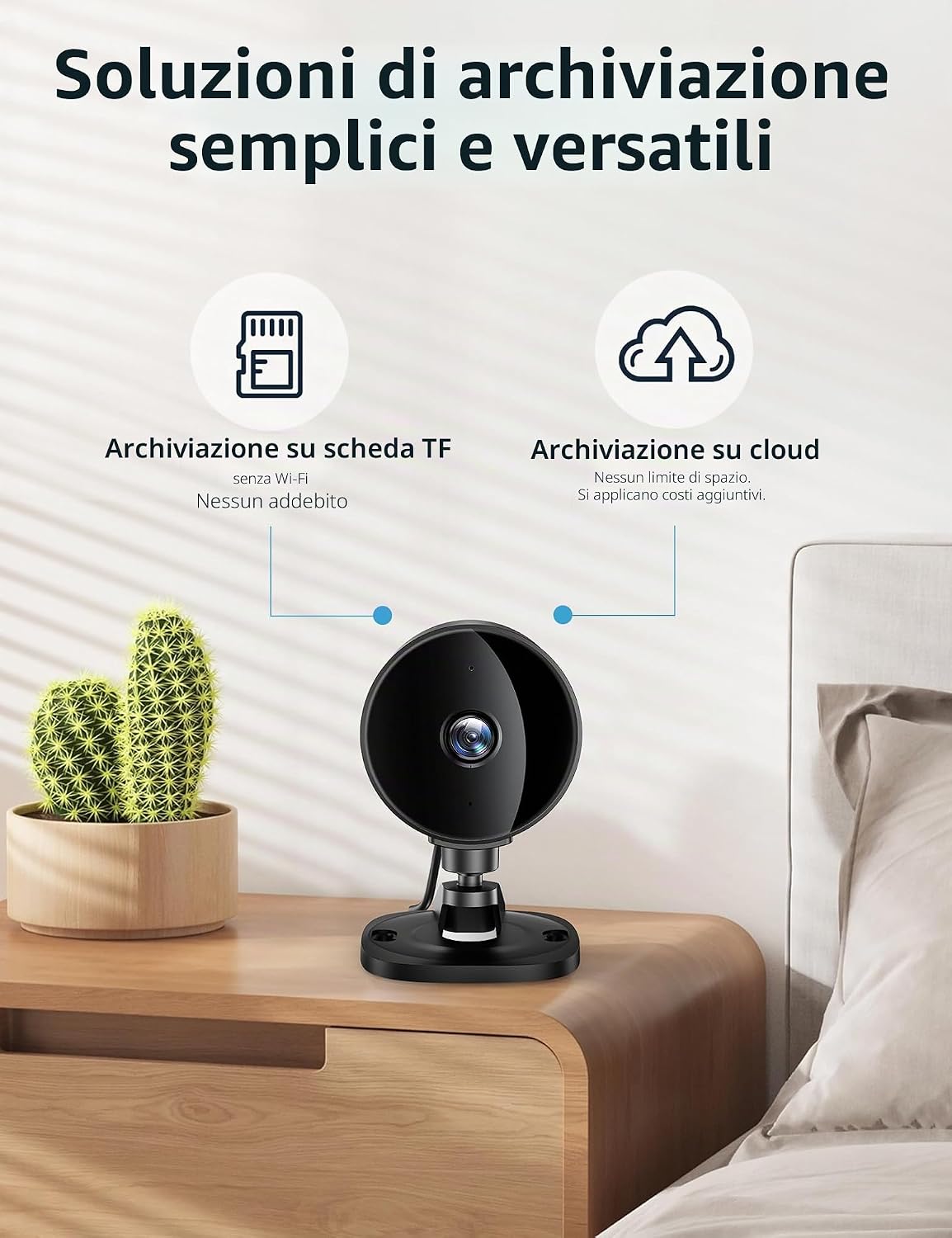 Thumbnail 6 de Surfola Telecamera Wi‑Fi Interno 1080P FHD con visione notturna, rilevamento AI e audio bidirezionale (4‑pack)