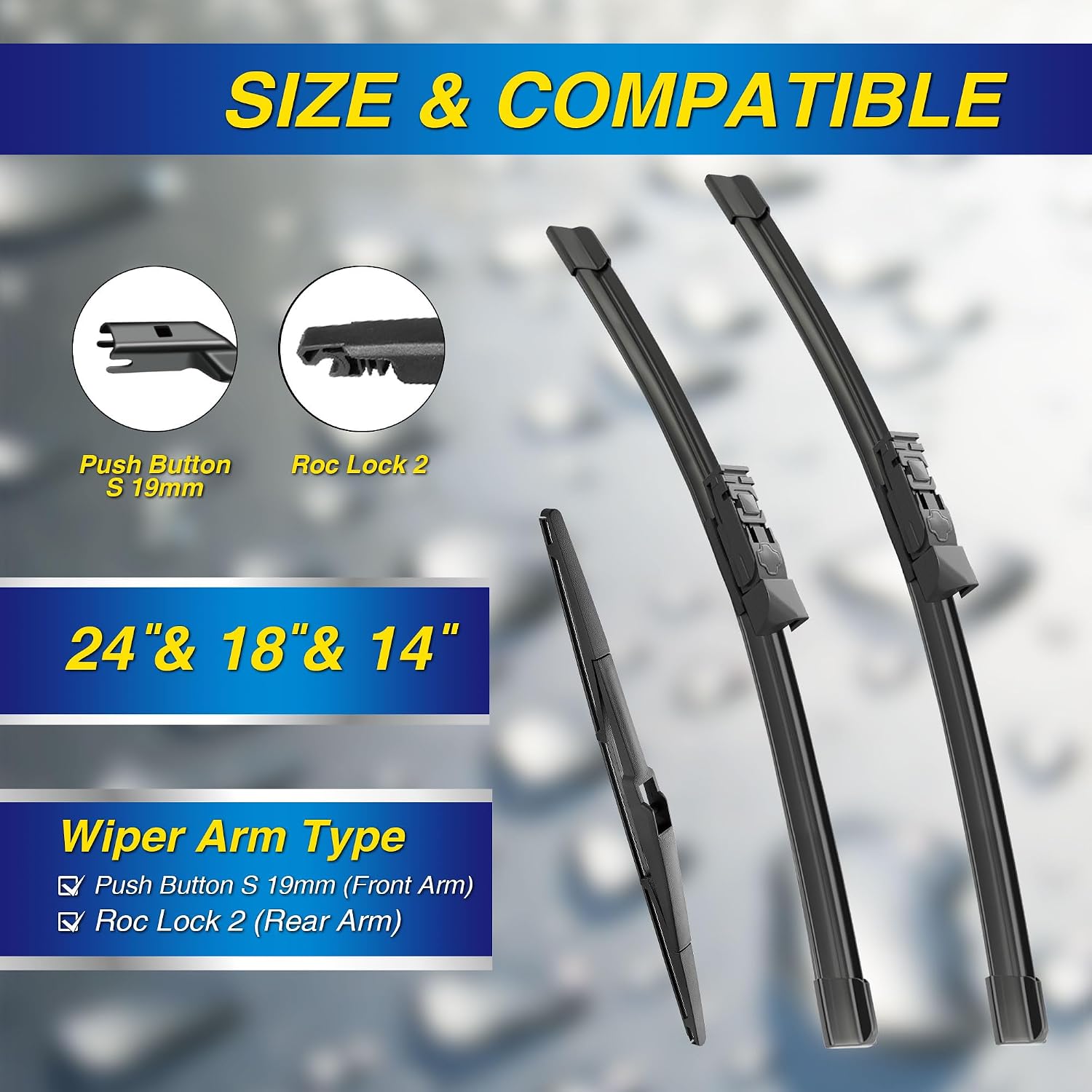 Thumbnail 1 de 5 PLUS Replacement Wiper Blades 24/18/14 in