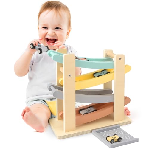 Detalle de Vanplay Pista de Coches Montessori de Madera para Niños 1–2 Años