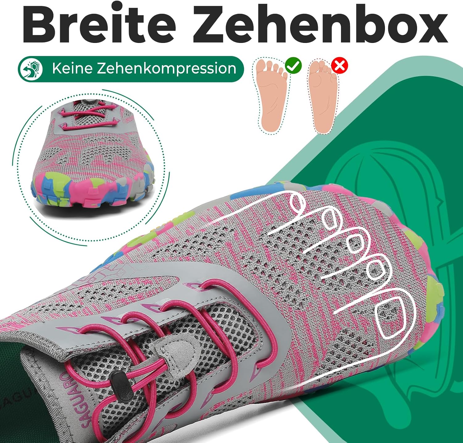 Detalle 2 de SAGUARO Knit Barfußschuhe Gr.36-48