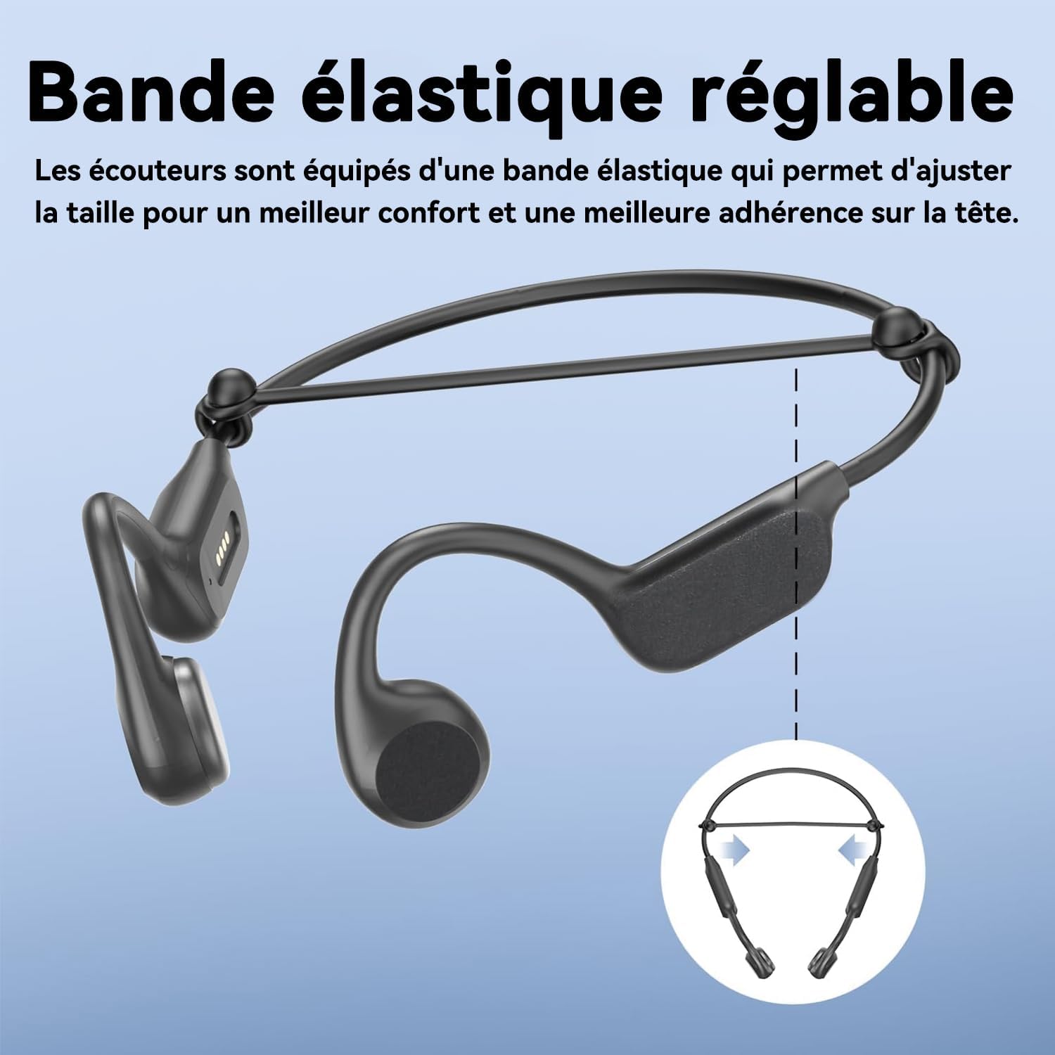 Thumbnail 5 de CQWEIC Casque Conduction Osseuse – Écouteur sans fil pour natation et sport, IPX8, MP3 intégré 32 Go