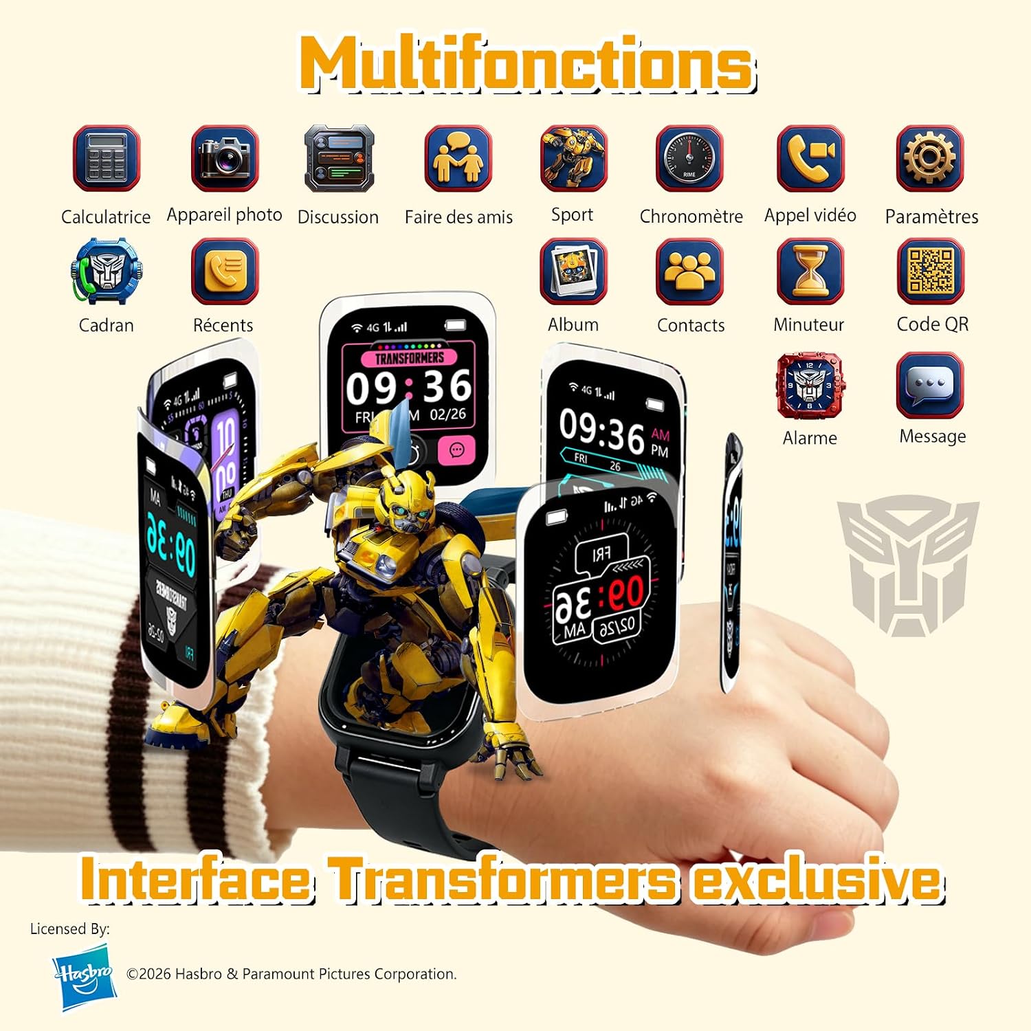 Thumbnail 4 de Transformers 4G Montre Connectée Enfant – GPS, Appels Vidéo et Mode École, IP68