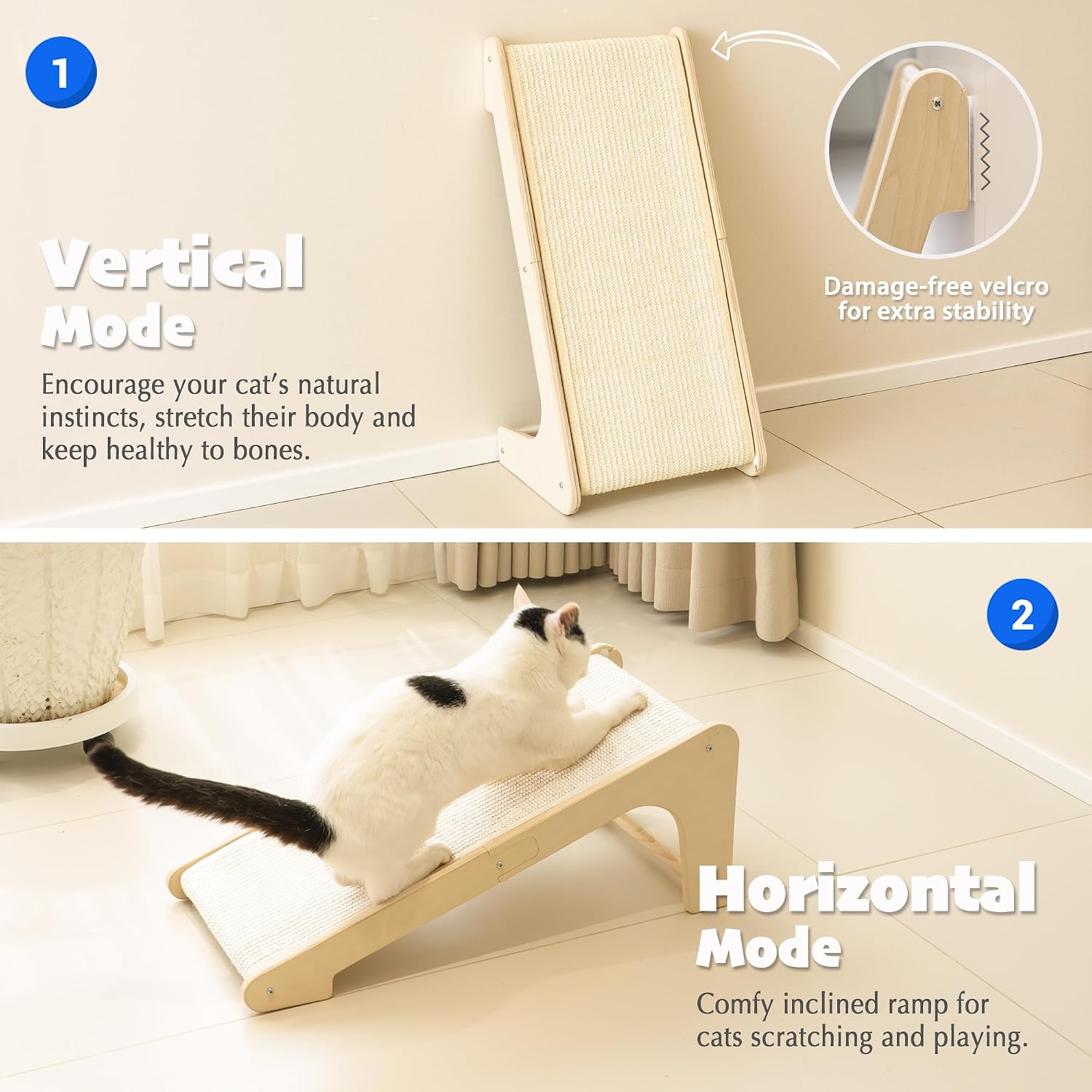 Detalle de PETKARAY L-Shaped Sisal Cat Scratcher 64 cm