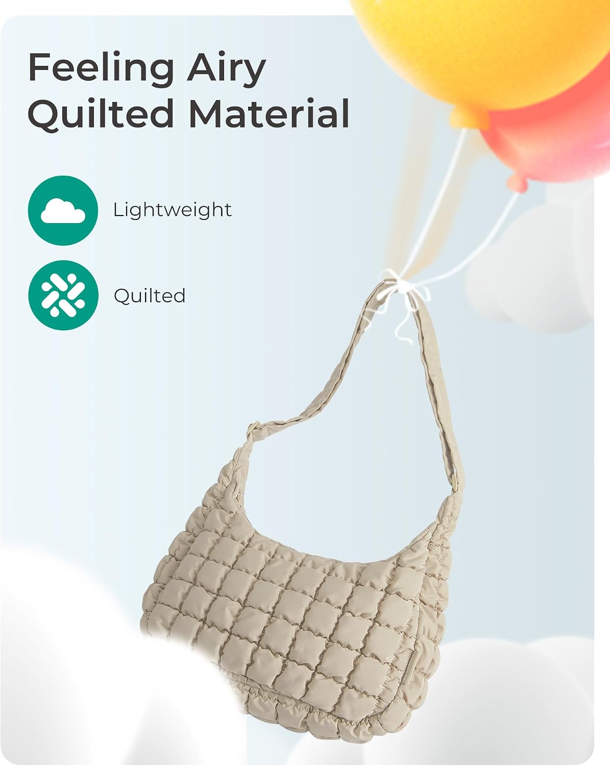 Thumbnail 6 de Crossbody quilted hobo bag 13x4x8 in