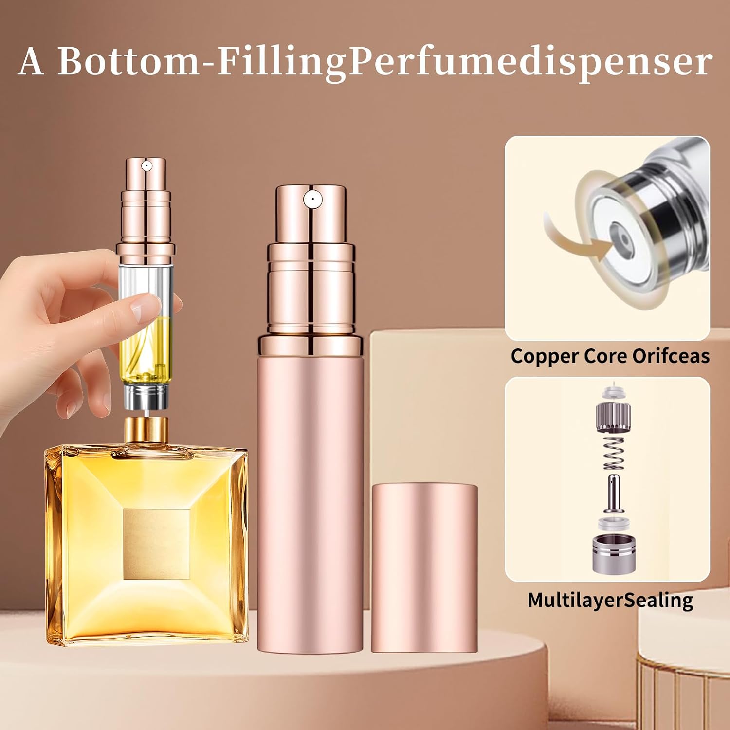 Thumbnail 2 de szyanlai Portable Perfume Atomiser 5ml Rose Gold