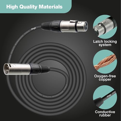 Thumbnail 2 de Stagg 10M XLR to XLR Cable (3-Pin Male to Female) – 10m / 33ft for Microphones, PA, Studio & Recording